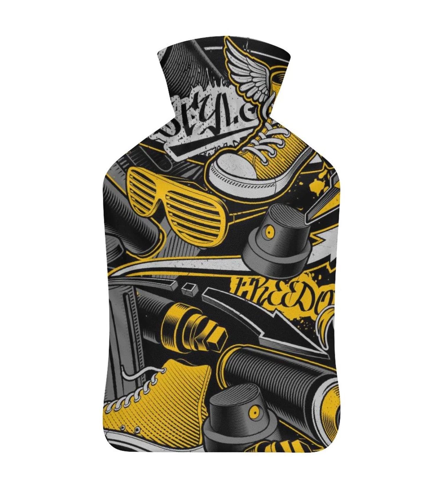 Plush Hot Water Bottle with Cover - Hand Warmer for Adults & Kids | 26.5x15.3cm | Shop Internationally - Buy Online on GoSupps.com