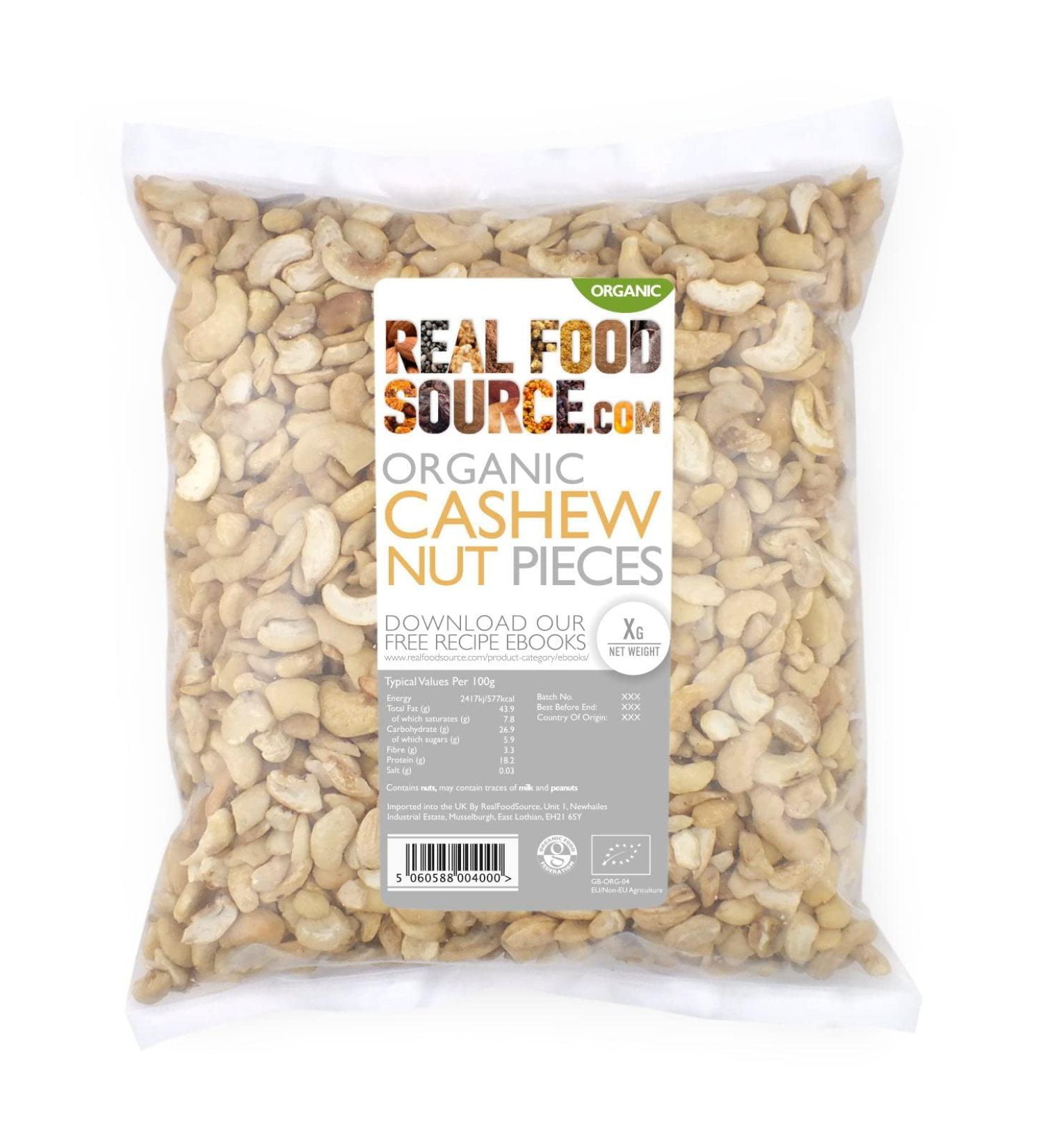 RealFoodSource Organic Cashew Nut Pieces 2kg