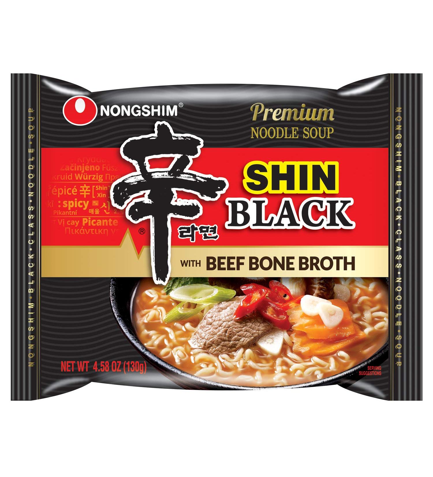 Nongshim Shin Ramyun Black - Premium Beef Broth - 4.58 oz (Pack of 10) - Buy Online on GoSupps.com