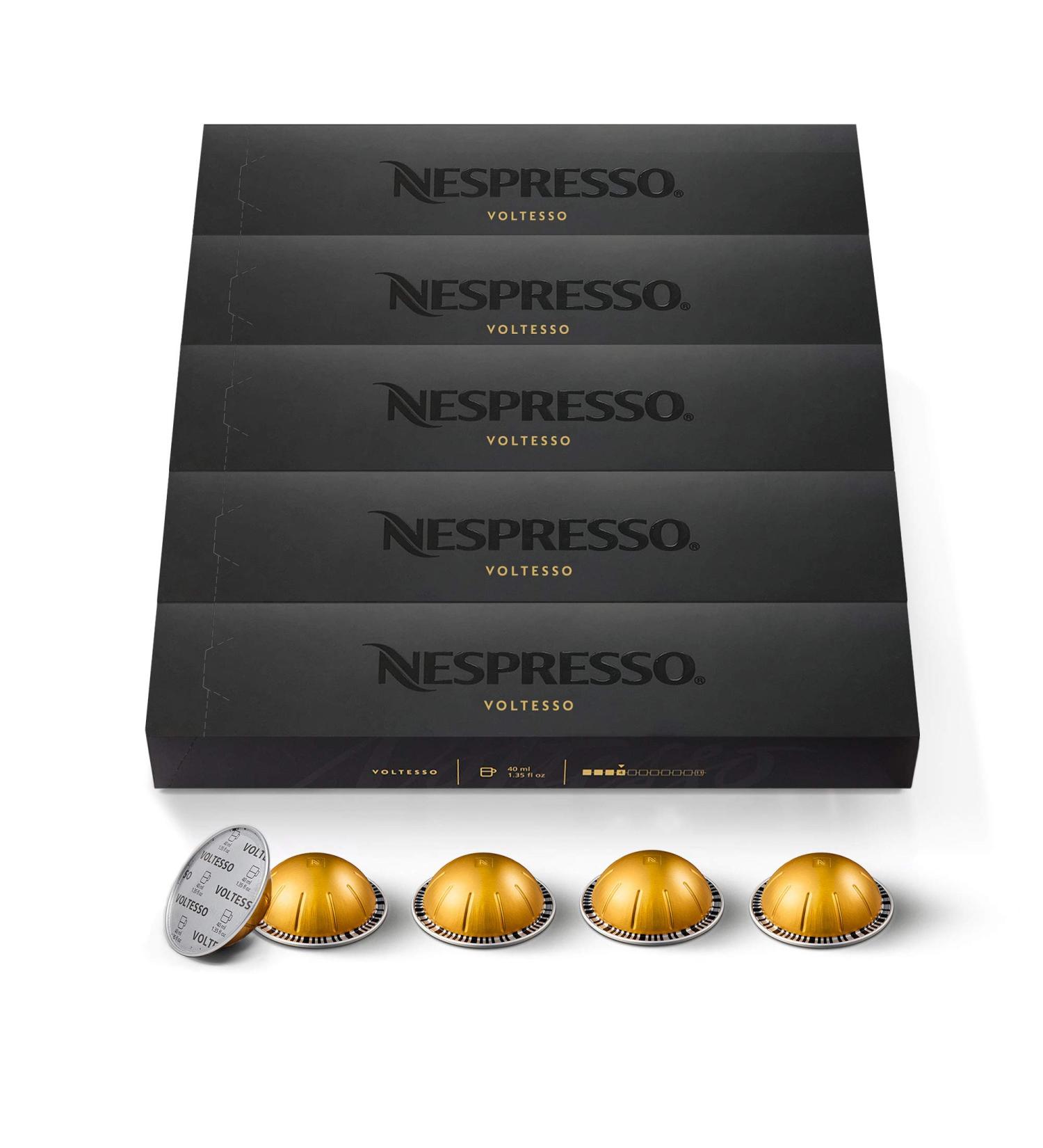 Nespresso VertuoLine Voltesso Mild Roast Espresso Coffee Pods - 50 Count (Pack of 5) | VERTUOLINE ONLY - Buy Online on GoSupps.com