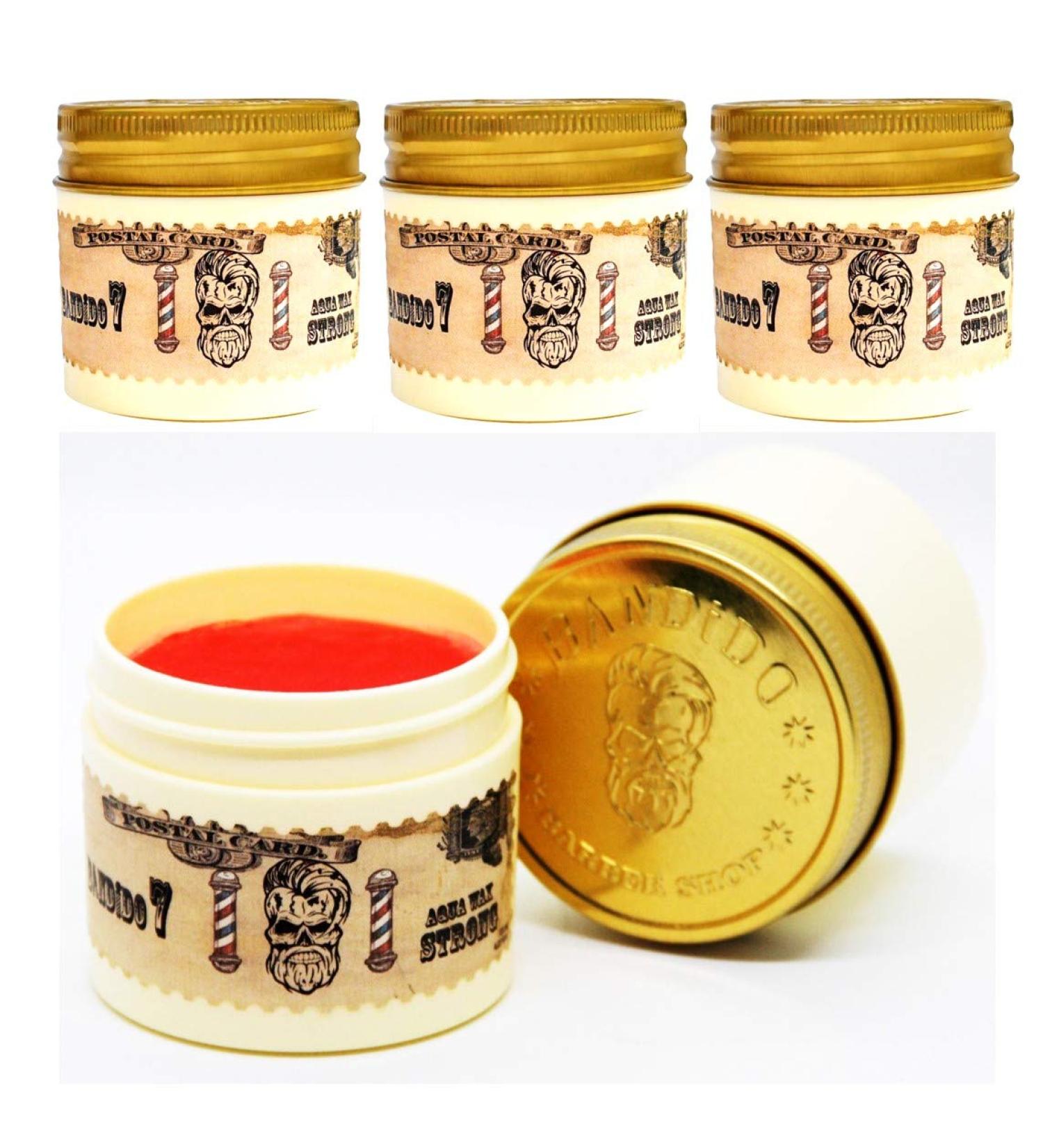 Bandido Aqua Wax No. 7 Red (3 x 125 ml) Strong Hold Styling Wax for Men - Pomade - Buy Online on GoSupps.com