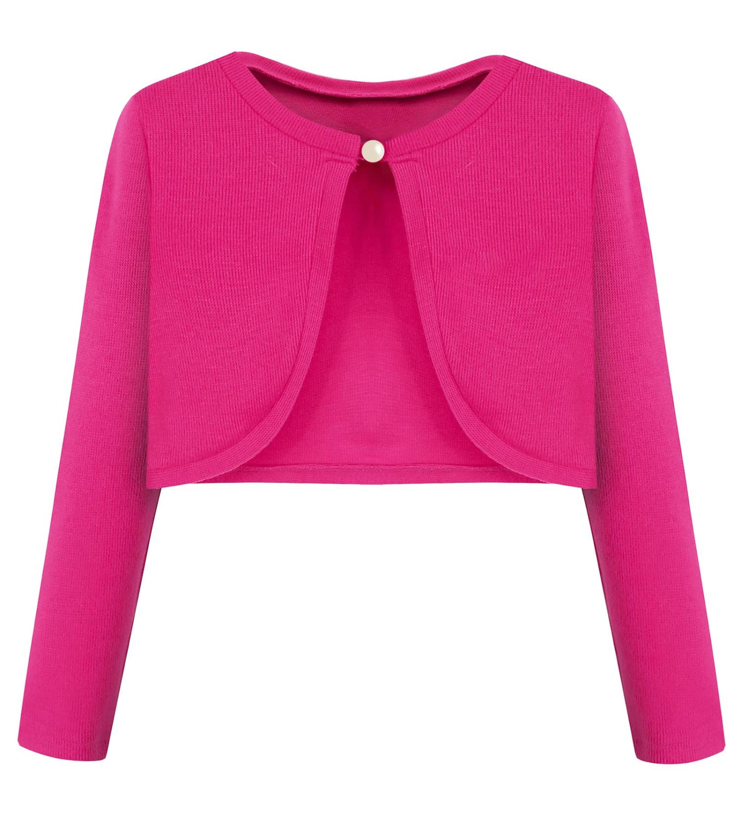 BONNY BILLY Girls Knitted Cotton Cardigan Shrug, Hot Pink, 10-11 Years - Kids Clothing - Buy Online on GoSupps.com