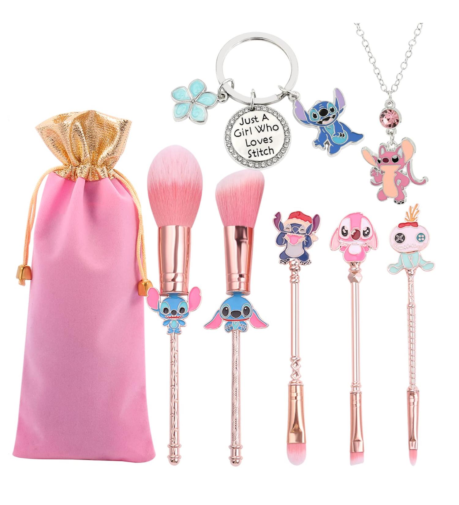 Interstellar Baby Makeup Brushes Set - 5Pcs Stitch Theme Cosmetic Brushes for Young Girls & Women - Premium Pink Gift - Buy Online on GoSupps.com