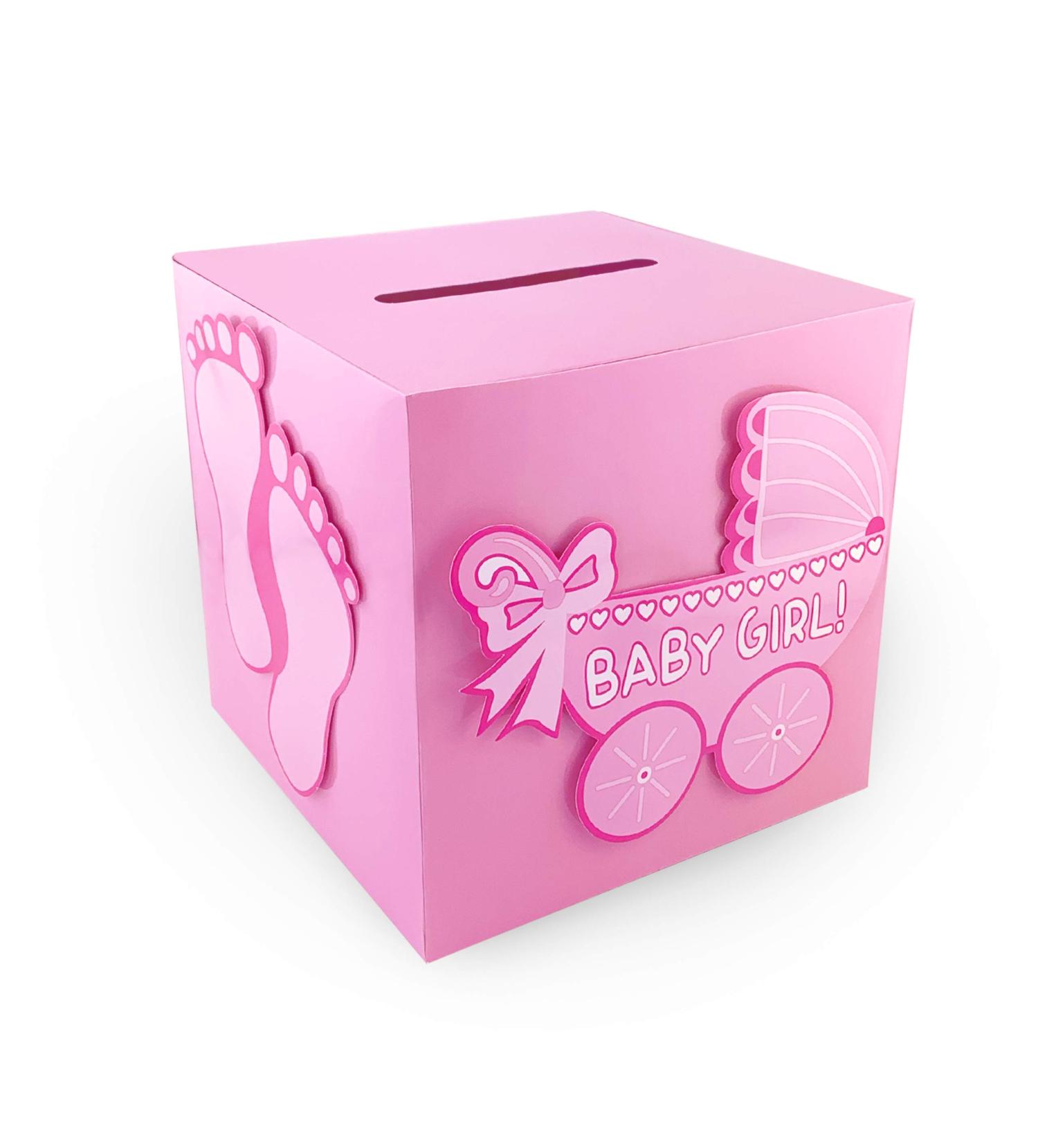 Baby Shower Wishing Well Card Box - Pink Keepsake Carriage Decoration - Buy Online on GoSupps.com