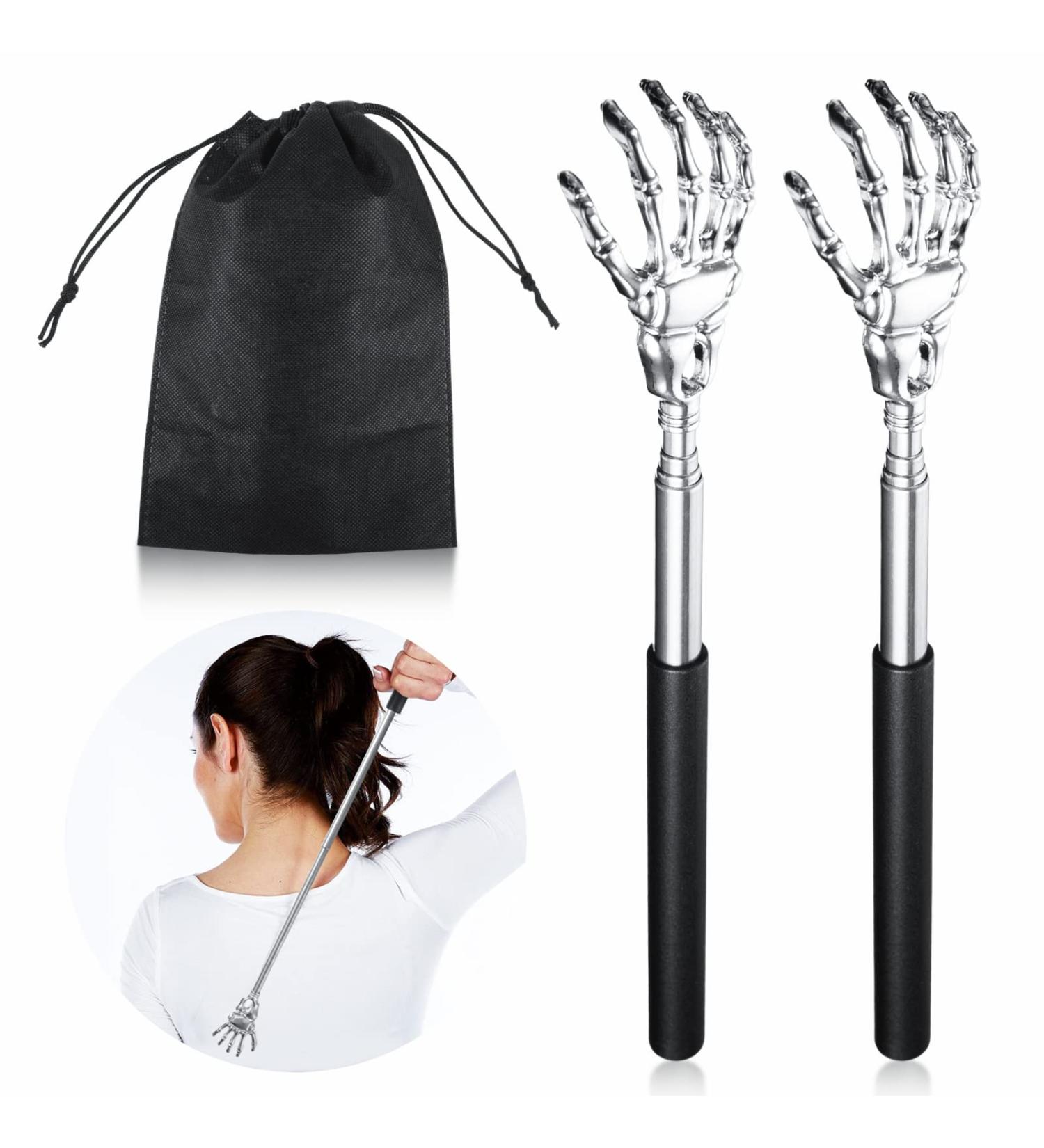 2PC Back Scratchers & Massage Tools Portable Telescopic Crawlers for Ultimate Back Relief with Carry Bag - Buy Online on GoSupps.com