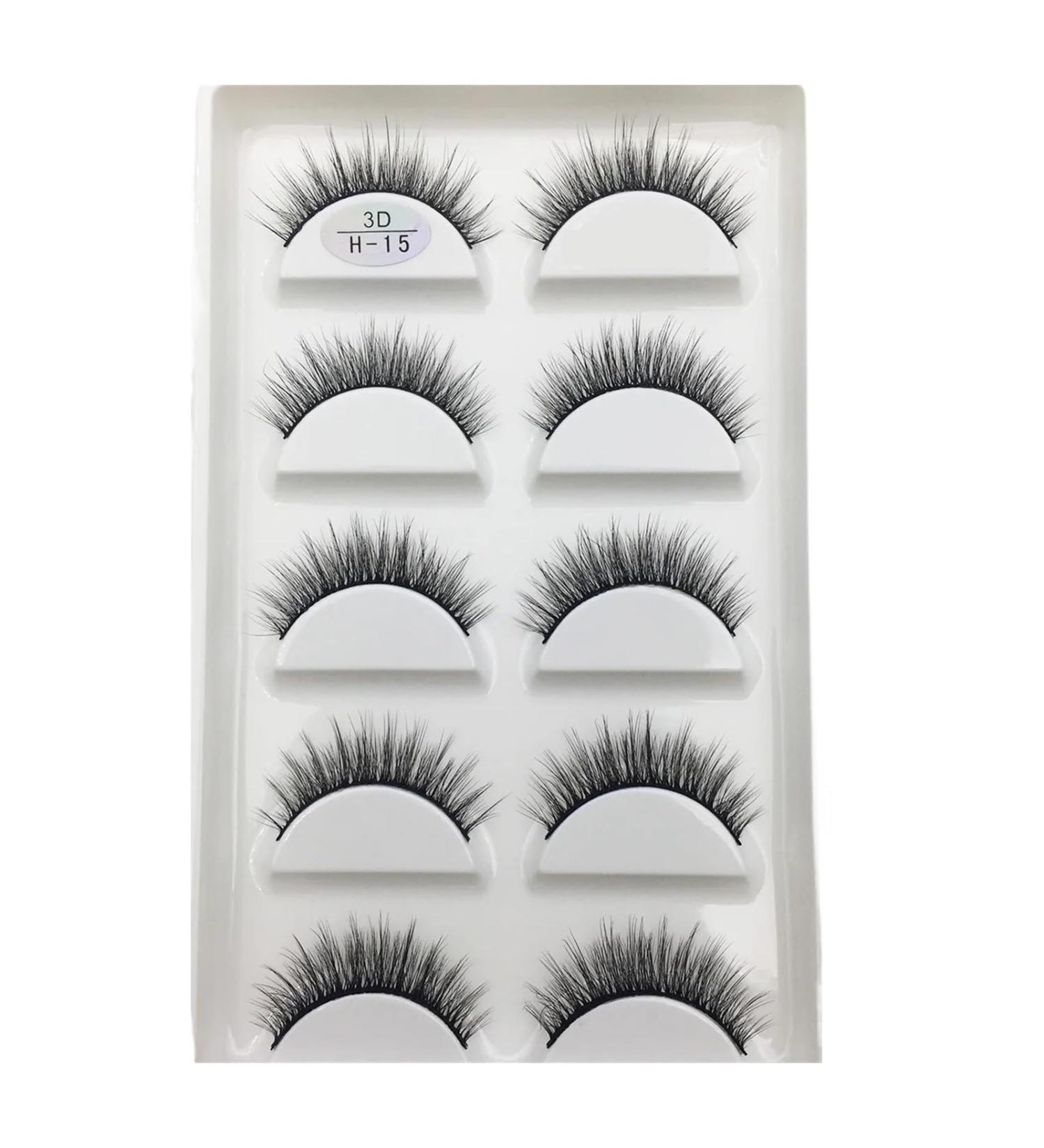 UAMOU 16 Style 10/50 Boxes 3D Mink Lashes Natural Cross False Eyelashes Long Messy Makeup Eye Lashes Faux Cils Maquillaje Cheerfully (Color : 5Pairs H 15 Size : 50 Boxes 250Pairs) - Buy Online on GoSupps.com
