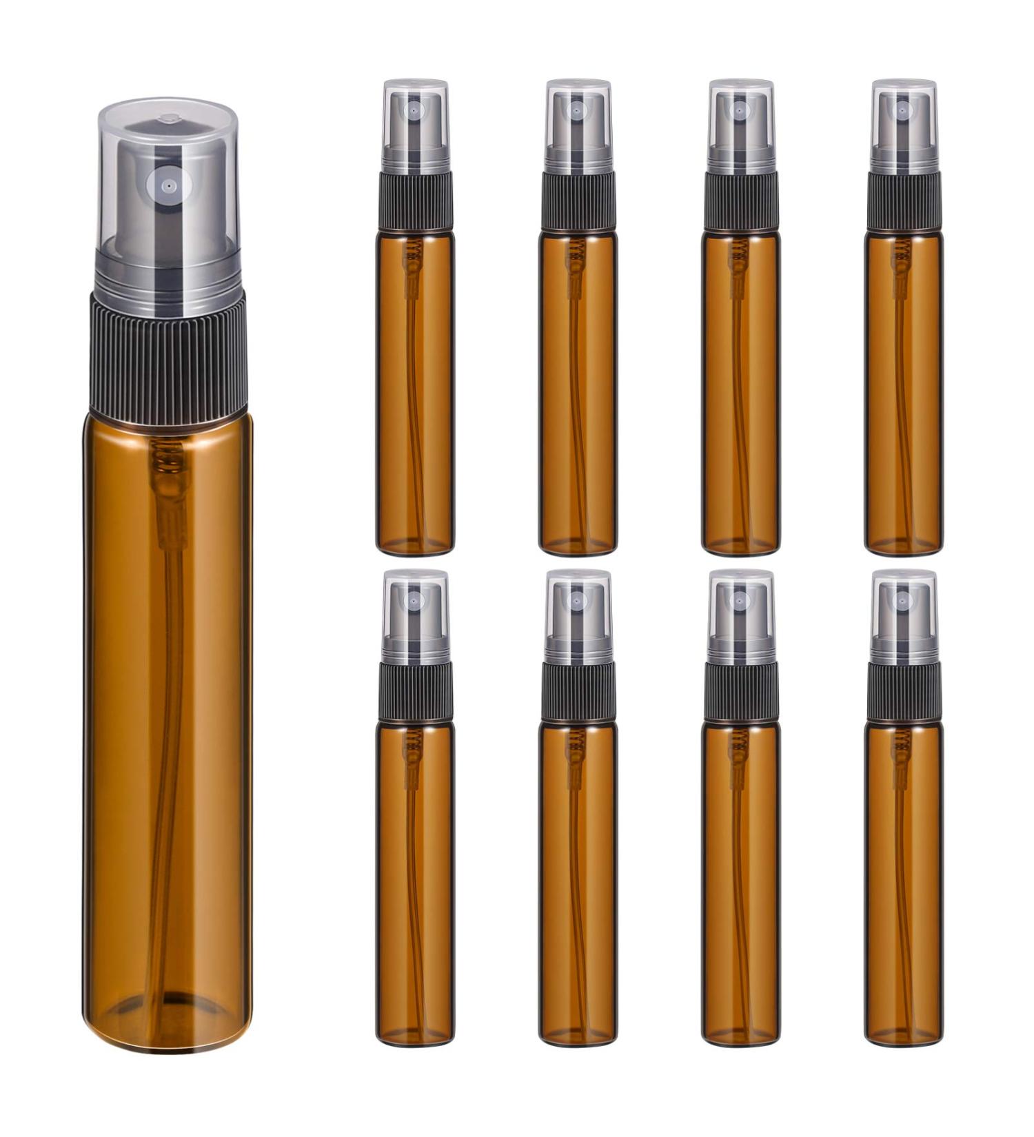 10Pcs Mini Amber Glass Spray Bottles 10ml | Fine Mist Perfume & Essential Oil Sprayers for Travel & Cleaning | International Shipping Available - Buy Online on GoSupps.com