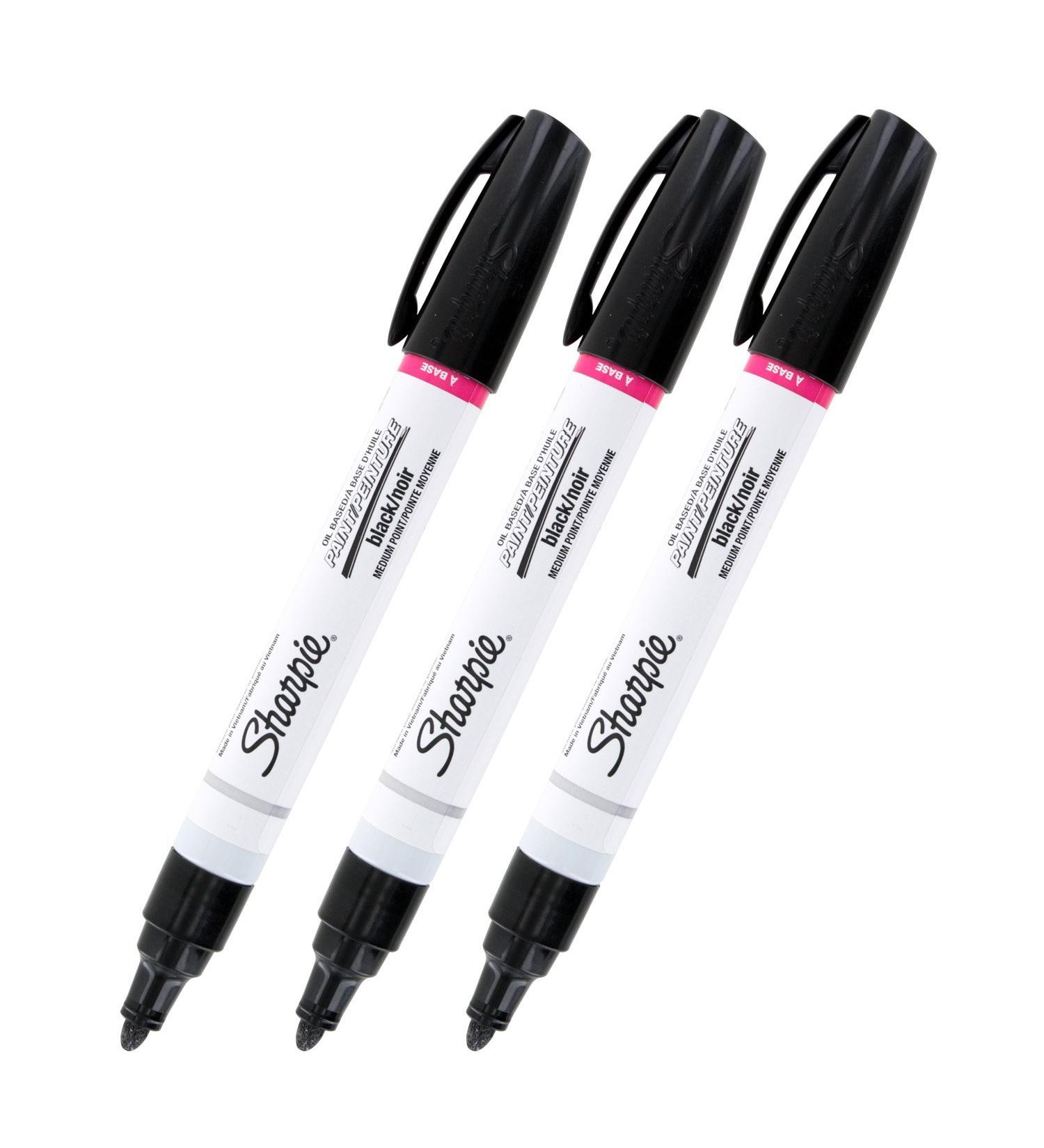 Sharpie Oil-Based Paint Marker, Medium Point, Black Ink, Pack of 3 3 Pack - Black Ink