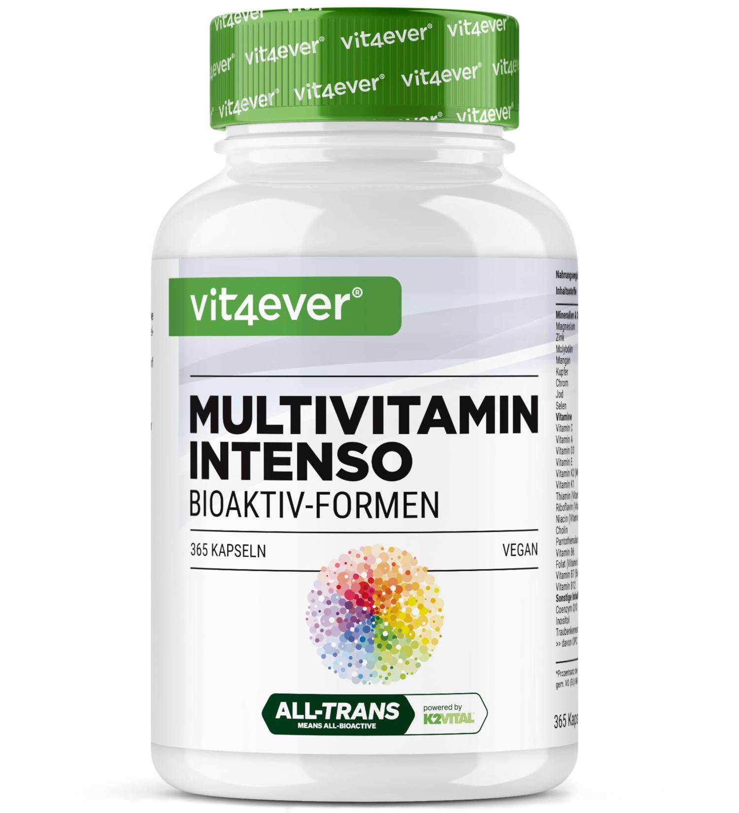 VitaminVersand24 DE Multivitamin AZ 365 highdose capsules with 26 bioactive forms & branded raw materials Vitamins + Minerals Allinone Complex Vegan - Buy Online on GoSupps.com