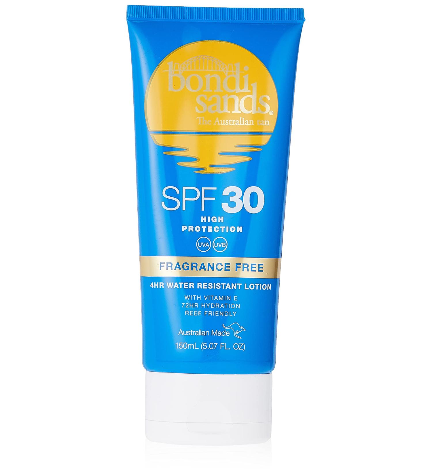 Buy Bondi Sands Fragrance Free Sunscreen Lotion SPF 30 - Non-Greasy Moisturizing Water-Resistant Vegan - 150 ml | Best International Shipping - Buy Online on GoSupps.com