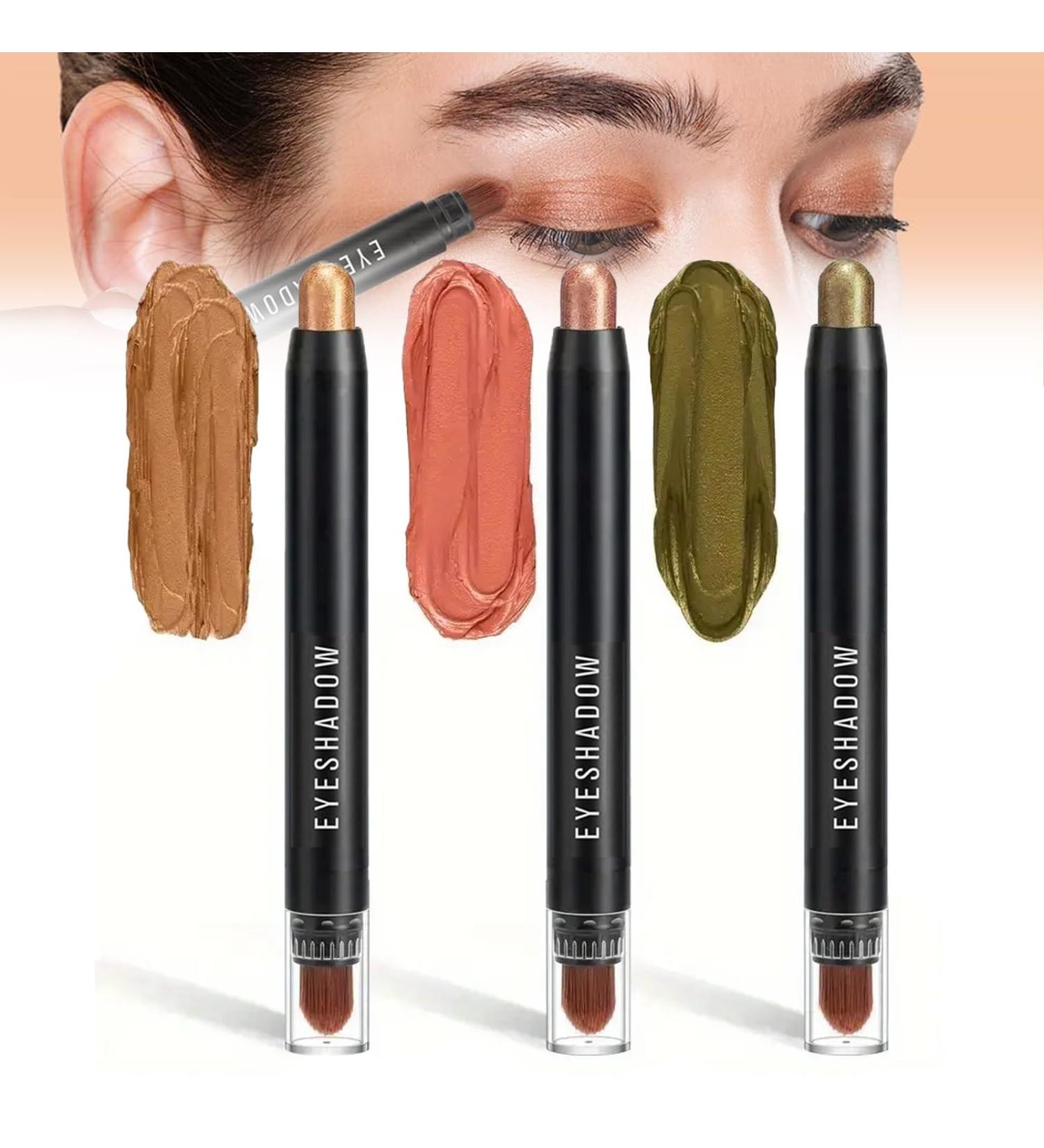 3PCS Eyeshadow Stick Set 2024 New Waterproof Eyeshadow Pen Eyeshadow Shimmer Stick Long Lasting Eye Shadow Stick Make Up Eyeshadow Matte Cream Eyeshadow Stick(Colourful-A) - Buy Online on GoSupps.com