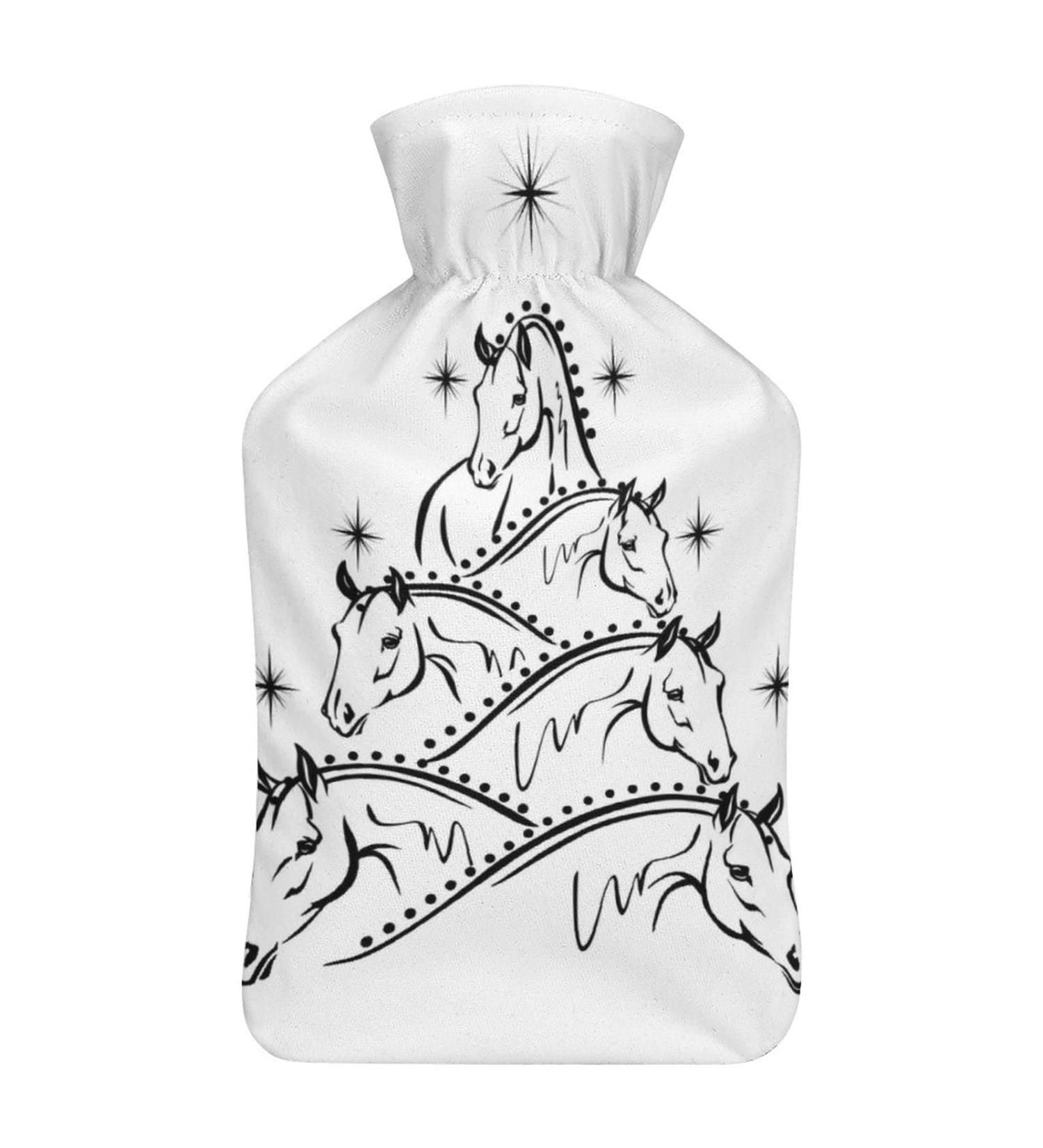 Horse Hot Water Bottle with Plush Cover - Hand Warmer for Adults & Kids | 26.5x15.3cm - International Shipping Available - Buy Online on GoSupps.com
