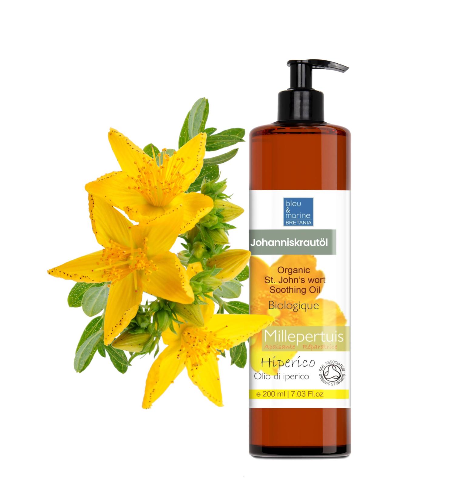 Hypericum Drops Relaxing Massage Oil | 100% Pure St. John's Wort Oil Forte - 200 ml for Scars & Pregnancy Strips - International Shipping Available - Buy Online on GoSupps.com