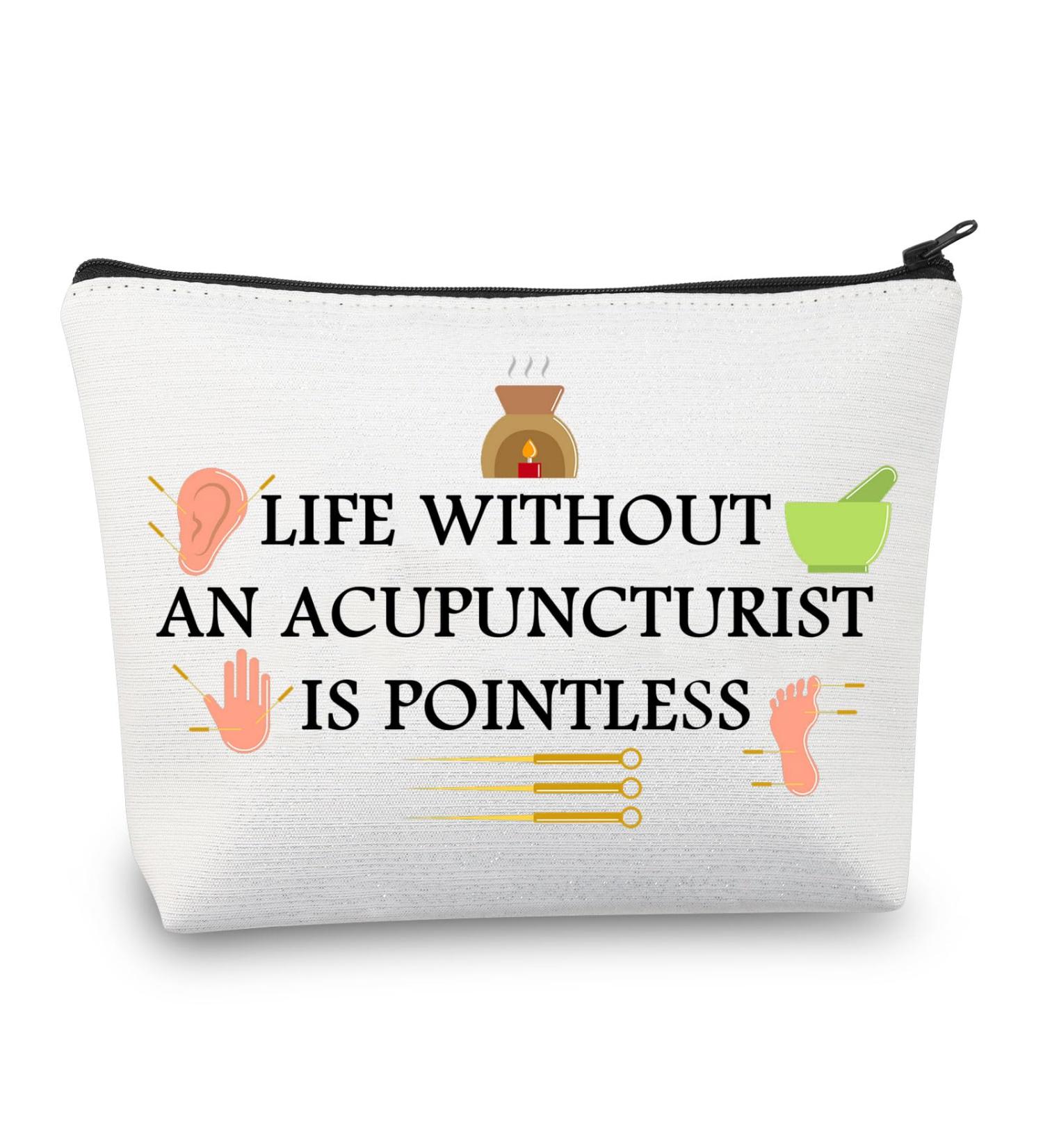 BDPWSS Life Without Acupuncturist Is Pointless Makeup Bag | Perfect Acupuncturist Gift & Waterproof Acupuncture Love Item - Buy Online on GoSupps.com