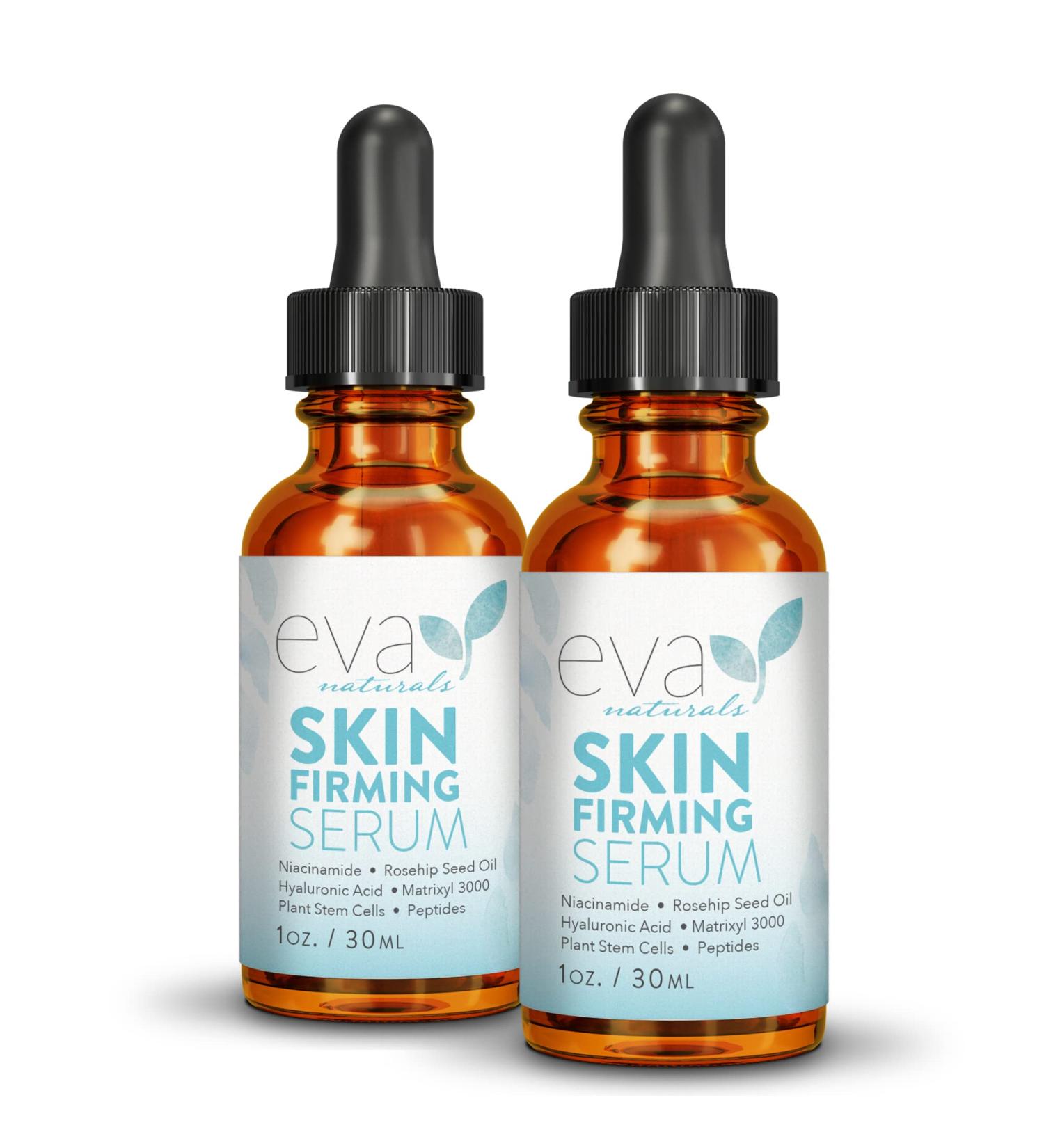 Eva Naturals Skin Firming Serum (2 Pack) - Firm & Refine Loose Skin & Wrinkles with Amino Acids, Hyaluronic Acid & Niacinamide - Buy Online on GoSupps.com