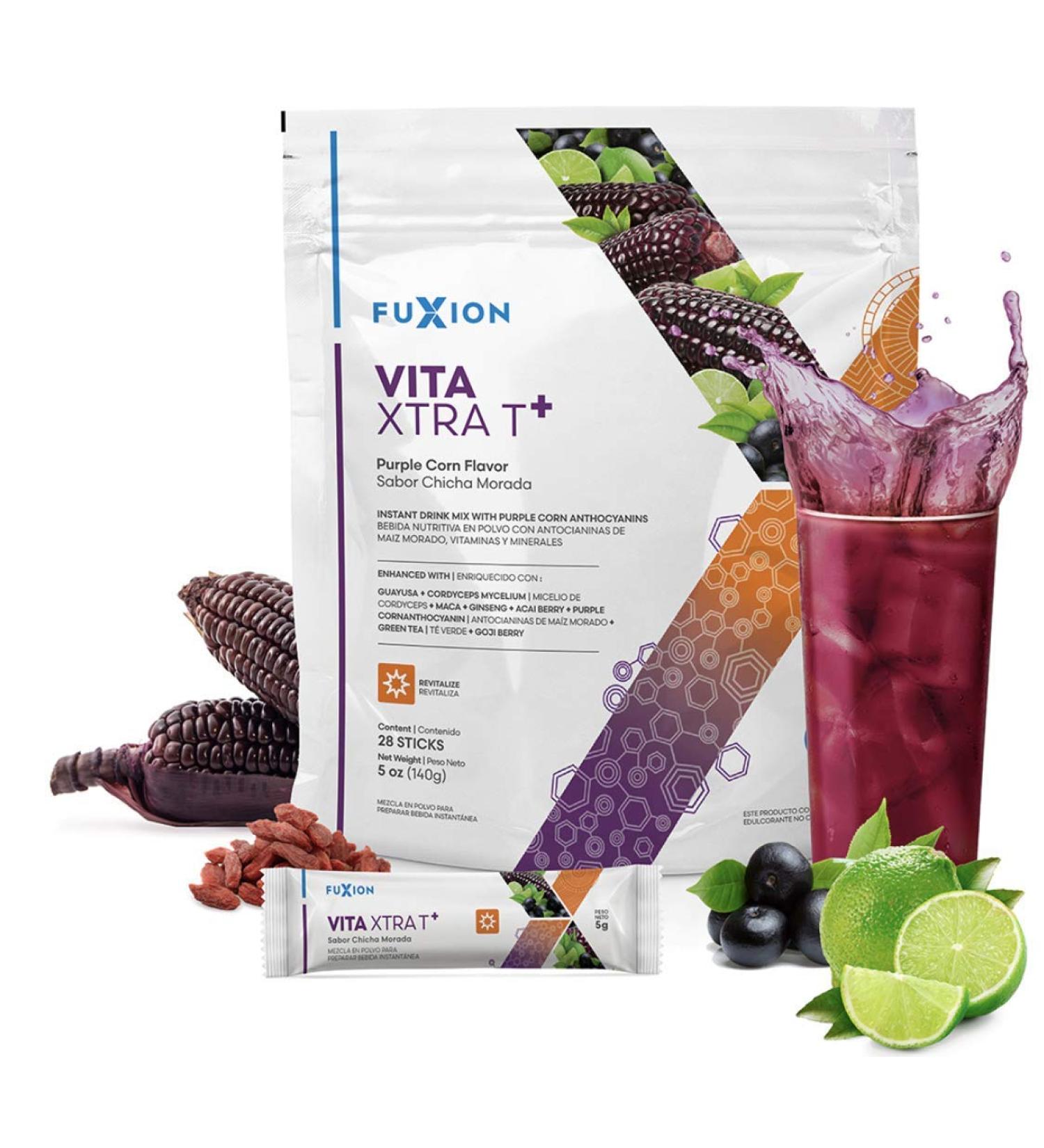 Zeal by Fuxion Vita Xtra T - Natural Herbs & Fruits Clean Energy Drink with Natural Caffeine - 28 ct Pouch - Buy Online on GoSupps.com