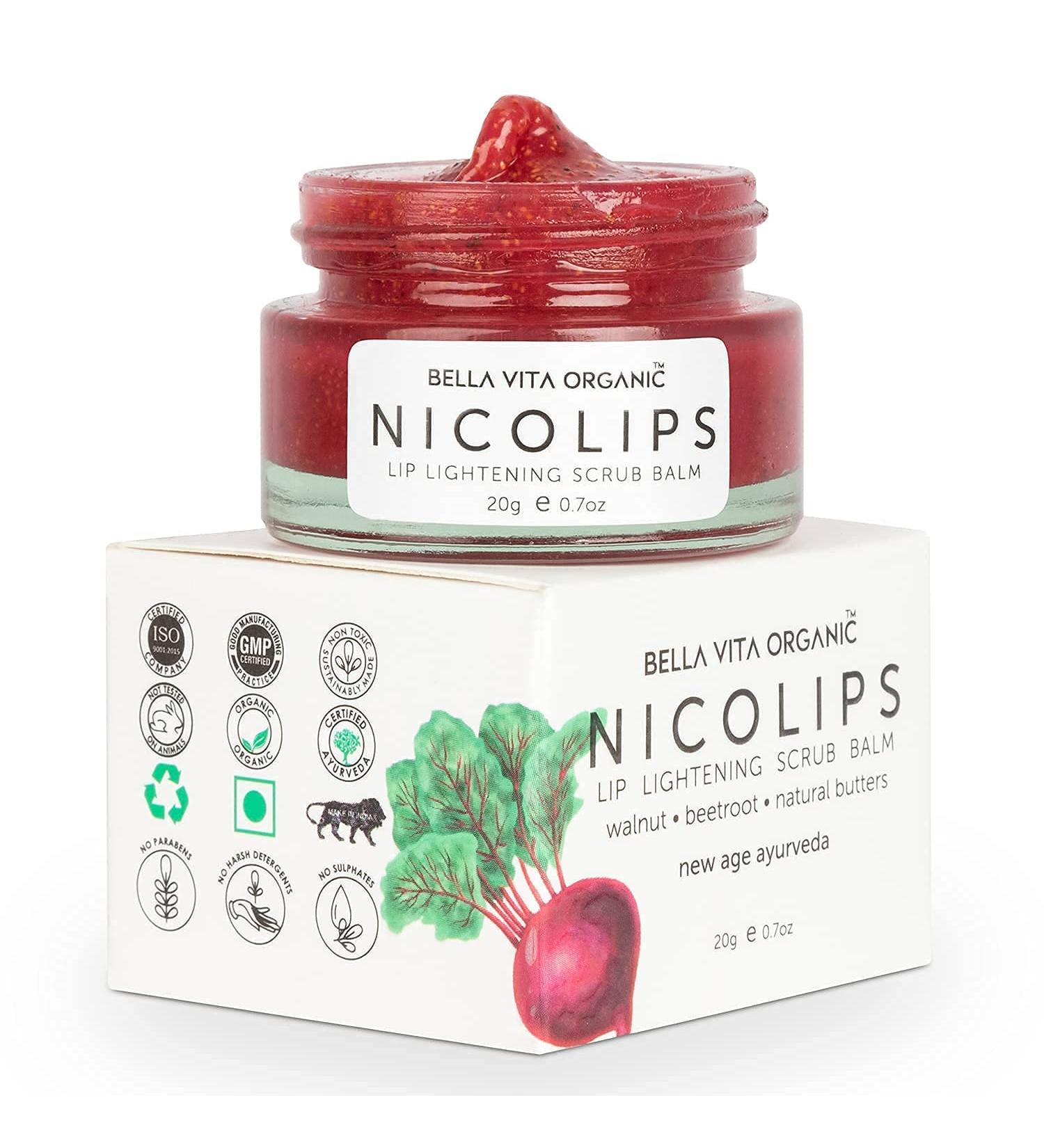 NicoLips Lip Balm Scrub | Lighten & Brighten Dark Lips | For Men & Women | 20g - International Shipping Available - Buy Online on GoSupps.com