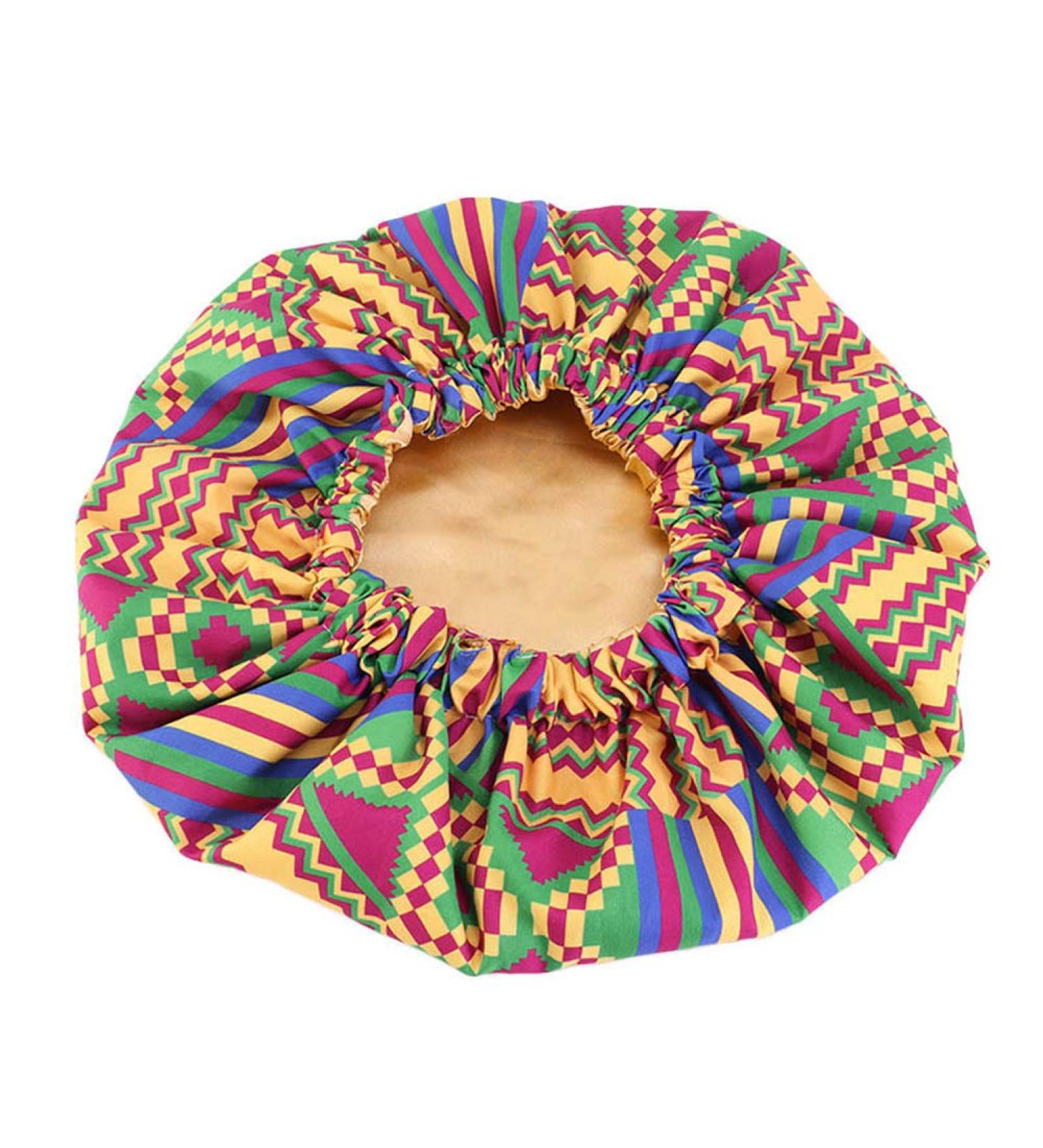 Satin Double Layer Silky Hair Bonnet for Frizzy Curly Hair - Gold | Women's Night Sleeping Cap - Buy Online on GoSupps.com