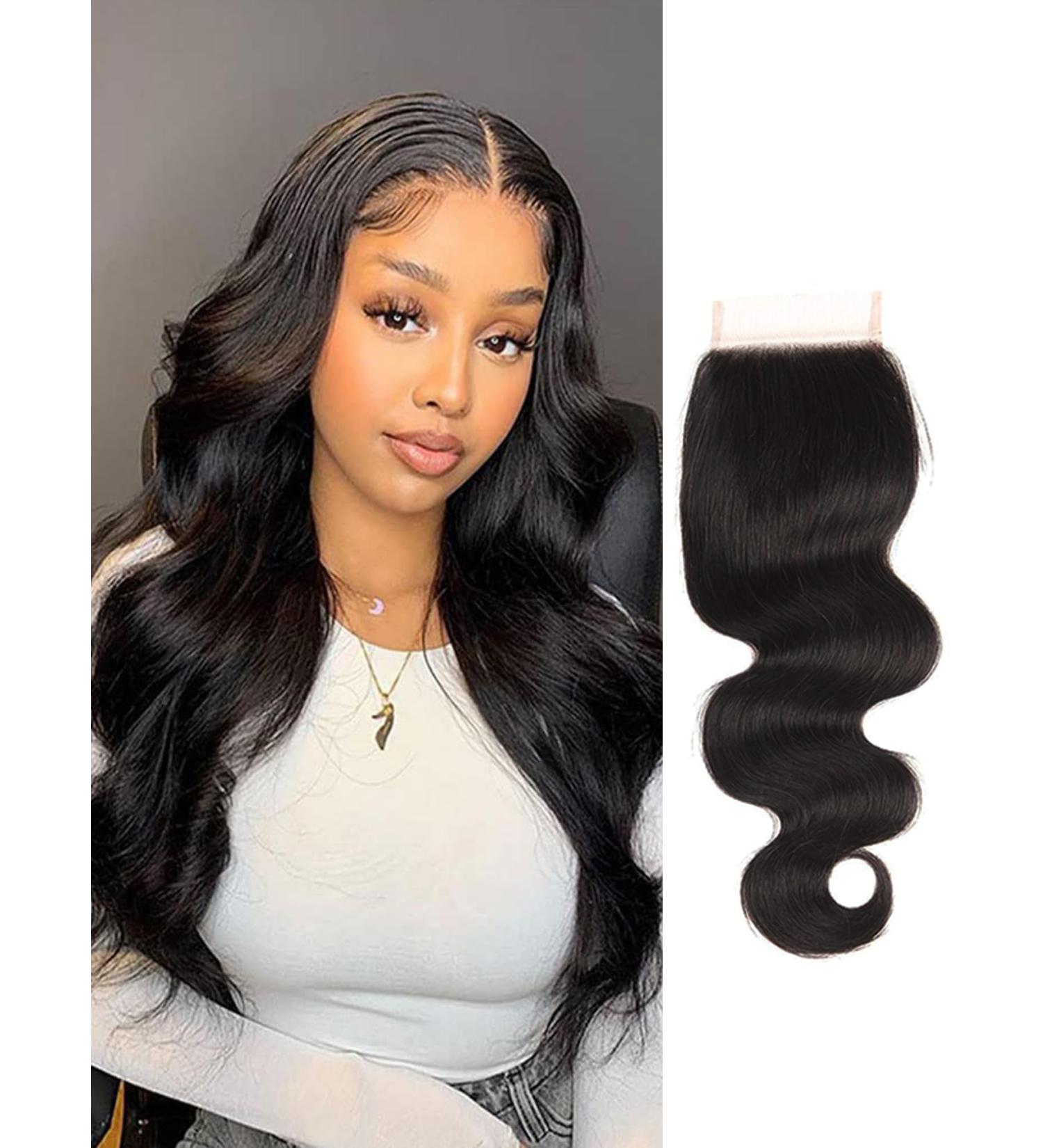 Body Wave Closure 14 Inch 4x4 HD Lace Closure Human Hair Free Part Lace Closure 100% Unprocessed Brazilian Virgin Human Hair Extensions 150% Density Remy Human Hair Pre Plucked Natural Black Wavy Closure 14 inch - Buy Online on GoSupps.com