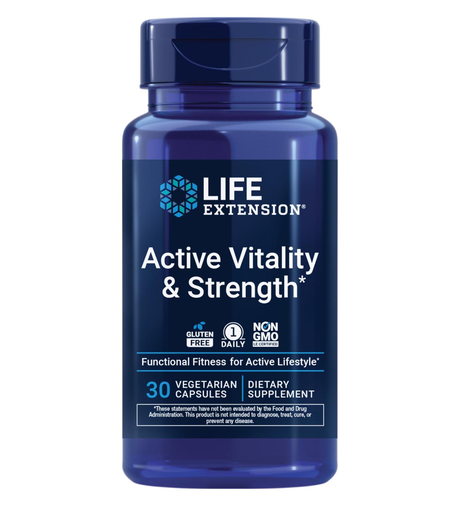 Life Extension Active Vitality & Strength Functional Fitness Muscle Health Physical Independence 1-Daily Non-GMO Gluten-Free 30 Capsules - Buy Online on GoSupps.com