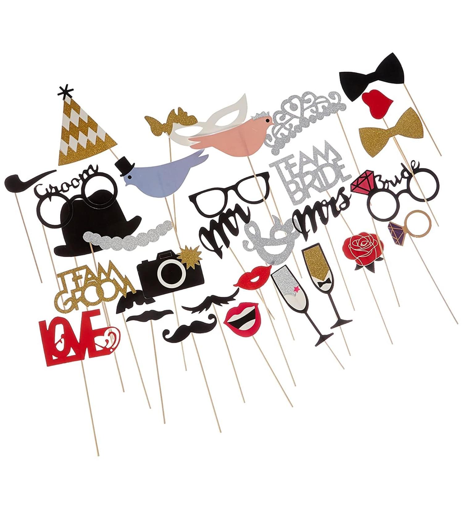 Bridal Shower Photo Booth Props Fancy - 31Pcs Engagement Photo Props for Photobooth Party Supplies Christmas Party Photo Booth Props - Christmas Props for Photobooth Props Funny Christmas Decorations - Buy Online on GoSupps.com