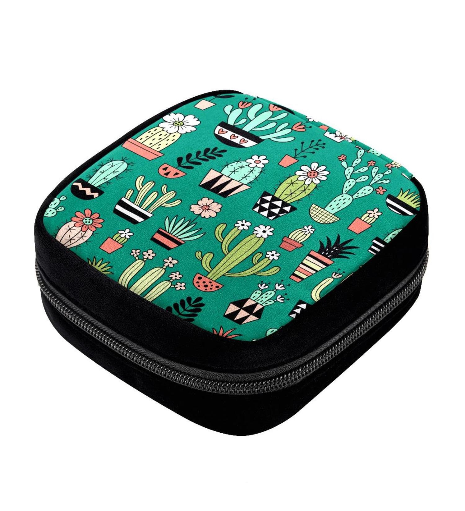 GIAPB Period Bag - Succulent Plants Makeup Pouch & Sanitary Napkin Holder - Buy Online on GoSupps.com