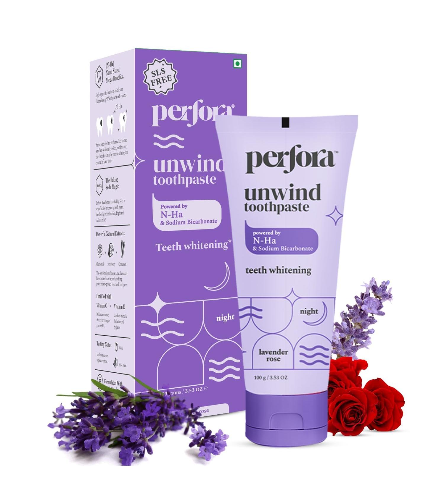 Teeth Whitening Toothpaste | SLS & Fluoride Free | N-Ha Remineralisation for Healthy Gums | Lavender Rose - 1 Pack - Buy Online on GoSupps.com