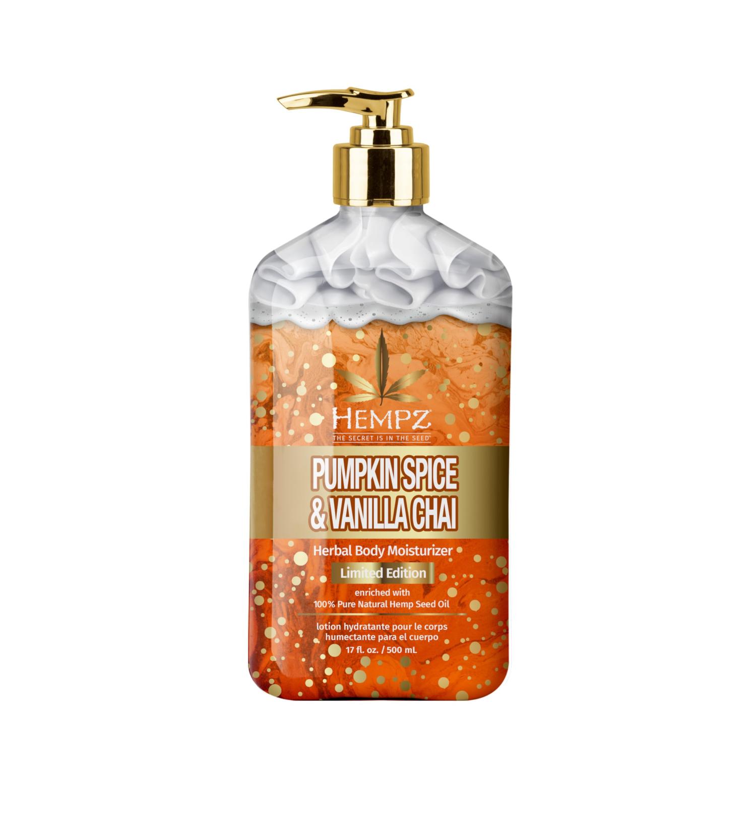 Hempz Limited Edition Pumpkin Spice & Vanilla Chai Body Lotion - Vegan Gluten Free 17 oz - Perfect for Men & Women - Shop Now - Buy Online on GoSupps.com