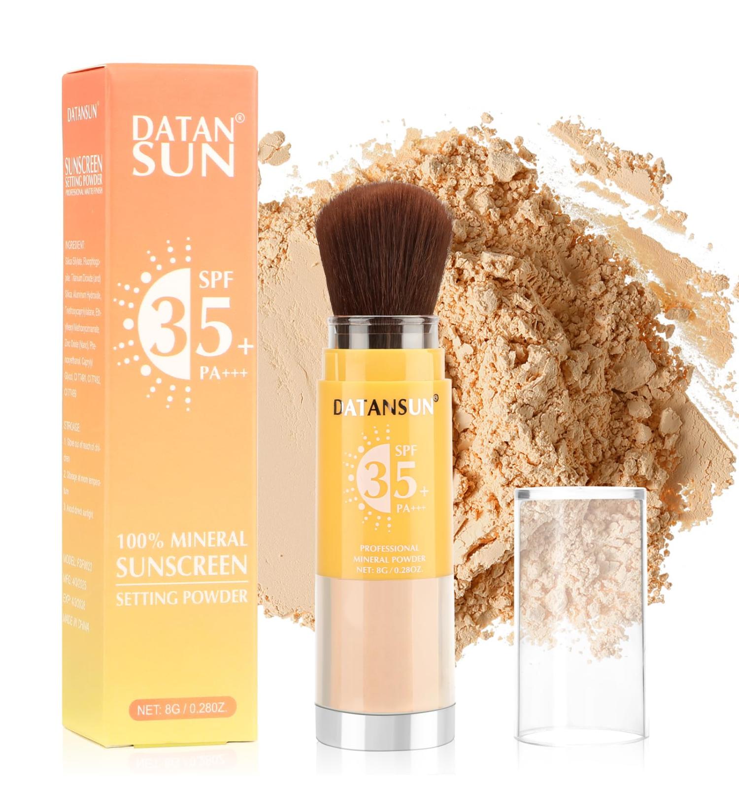 2 IN 1 Powder Sunscreen For Face SPF 35 Oil Control Lightweight Matte Finish Mineral Sunscreen Setting Powder For All Skin 03-Light - Buy Online on GoSupps.com
