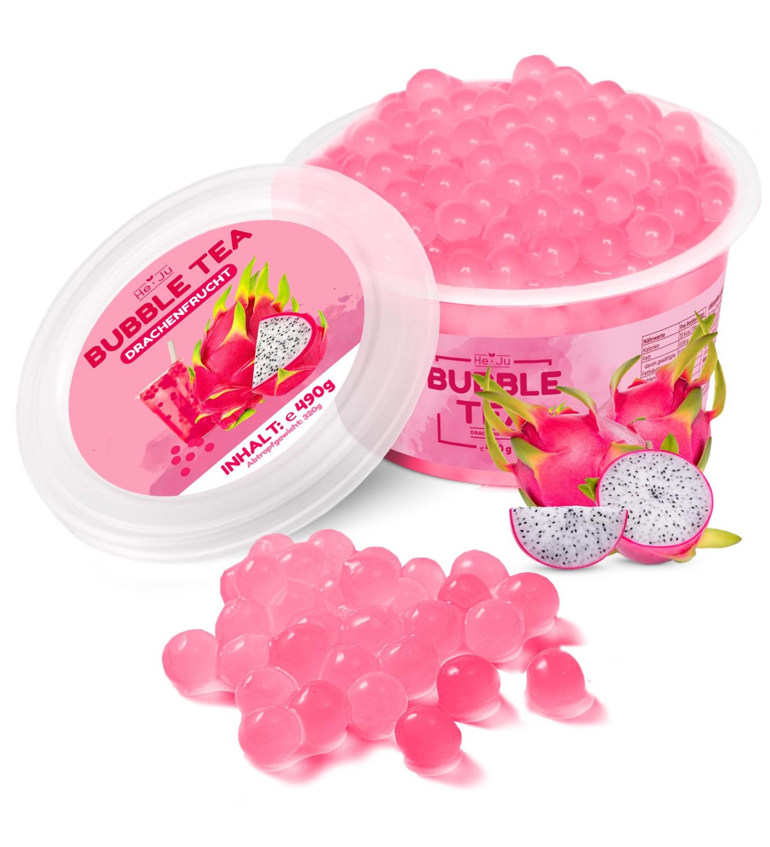 Bubble Tea Perles de Dragonfruit 490 GRAMMES Bob Perles de Dragonfruit Boba perles de fruits vegan sans gluten et plus de contenu - Buy Online on GoSupps.com