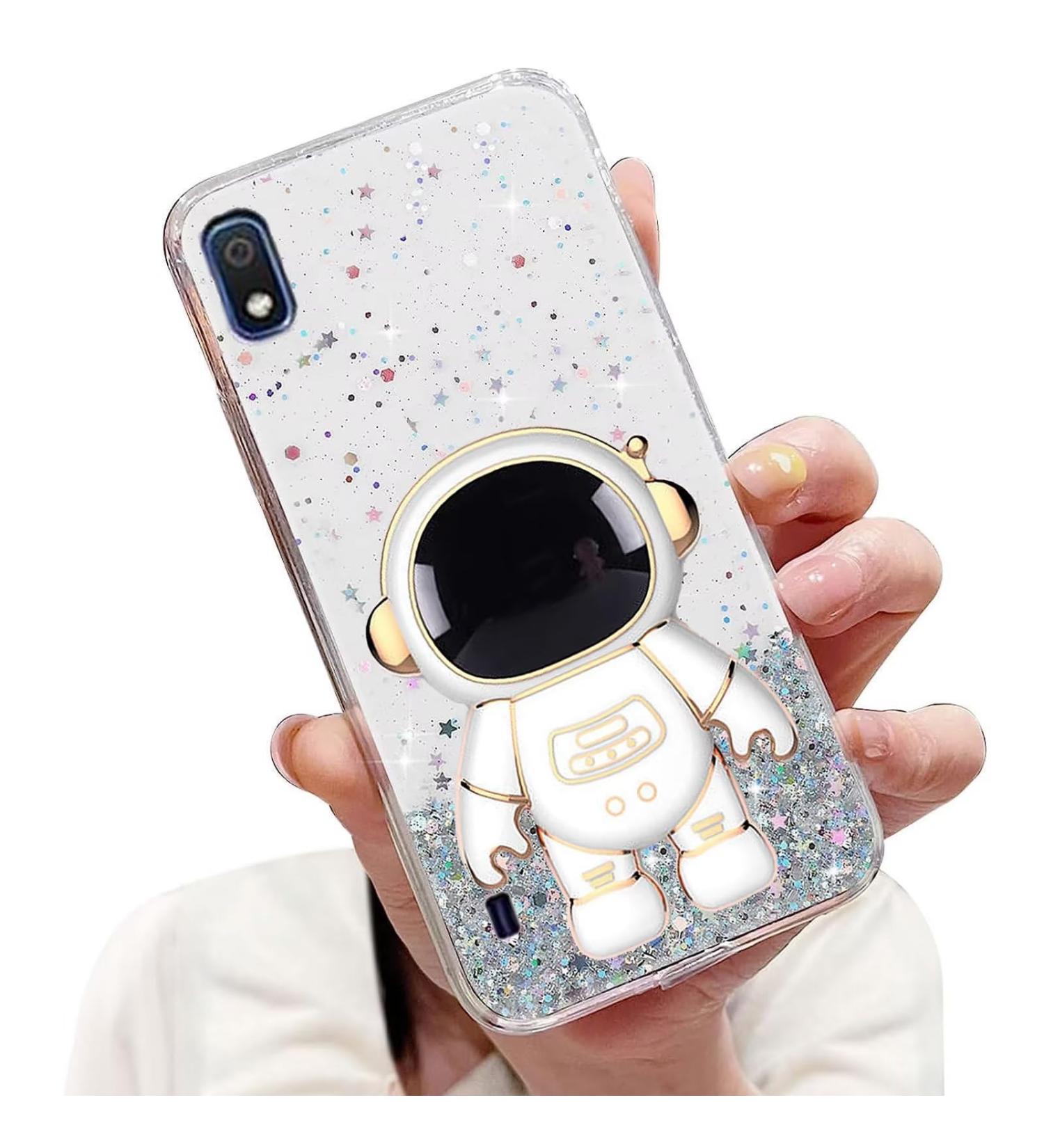 Shop Tivenfezk Nadoli Astronaut Hidden Stand Case for Samsung Galaxy A10 - Glitter Soft Silicone Protective Cover - Buy Online on GoSupps.com
