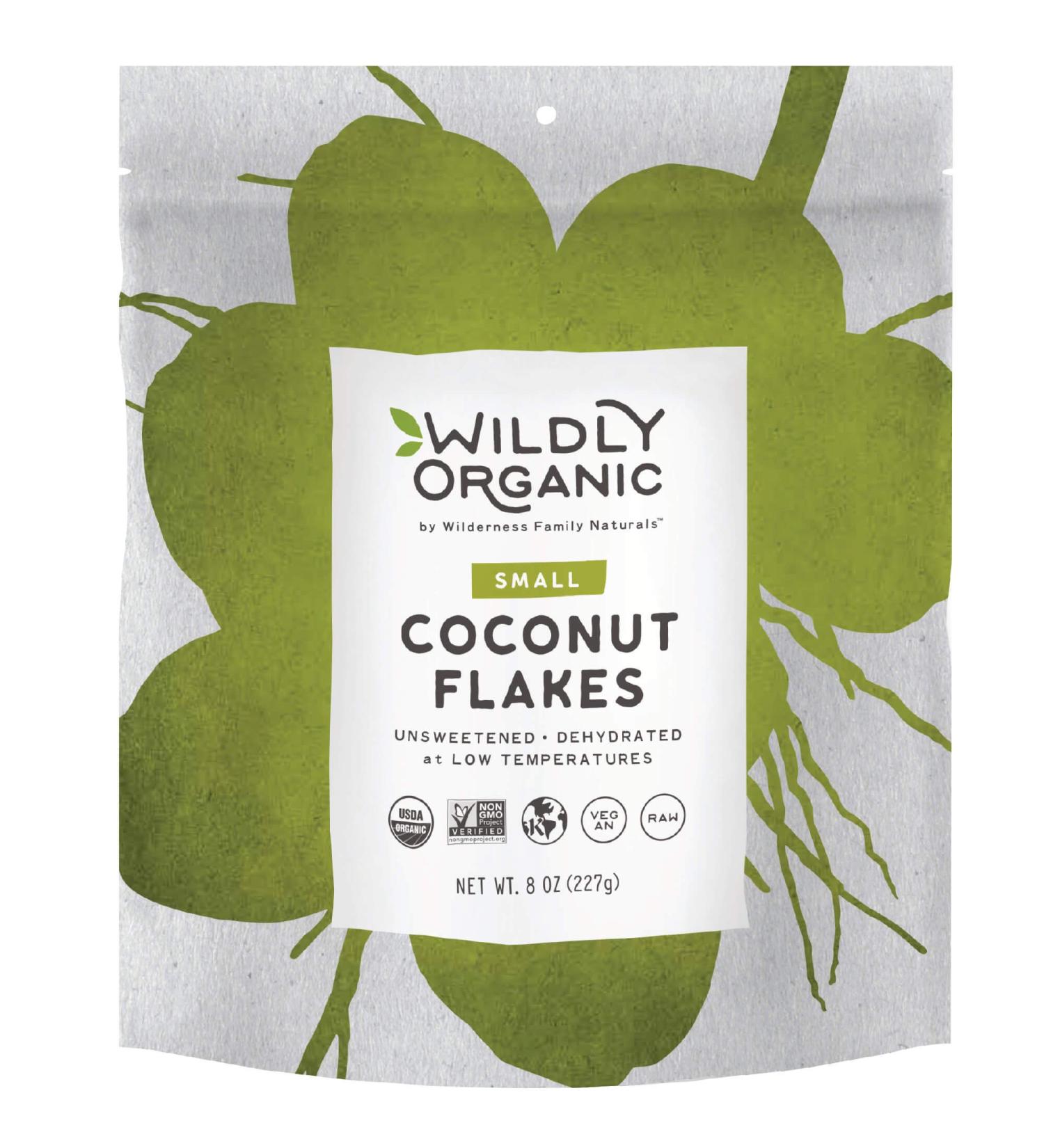 Wildly Organic Unsweetened Coconut Flakes - 8 Oz | Shredded Coconut Dessicated | Organic Coconut Flakes Unsweetened - Buy Online on GoSupps.com