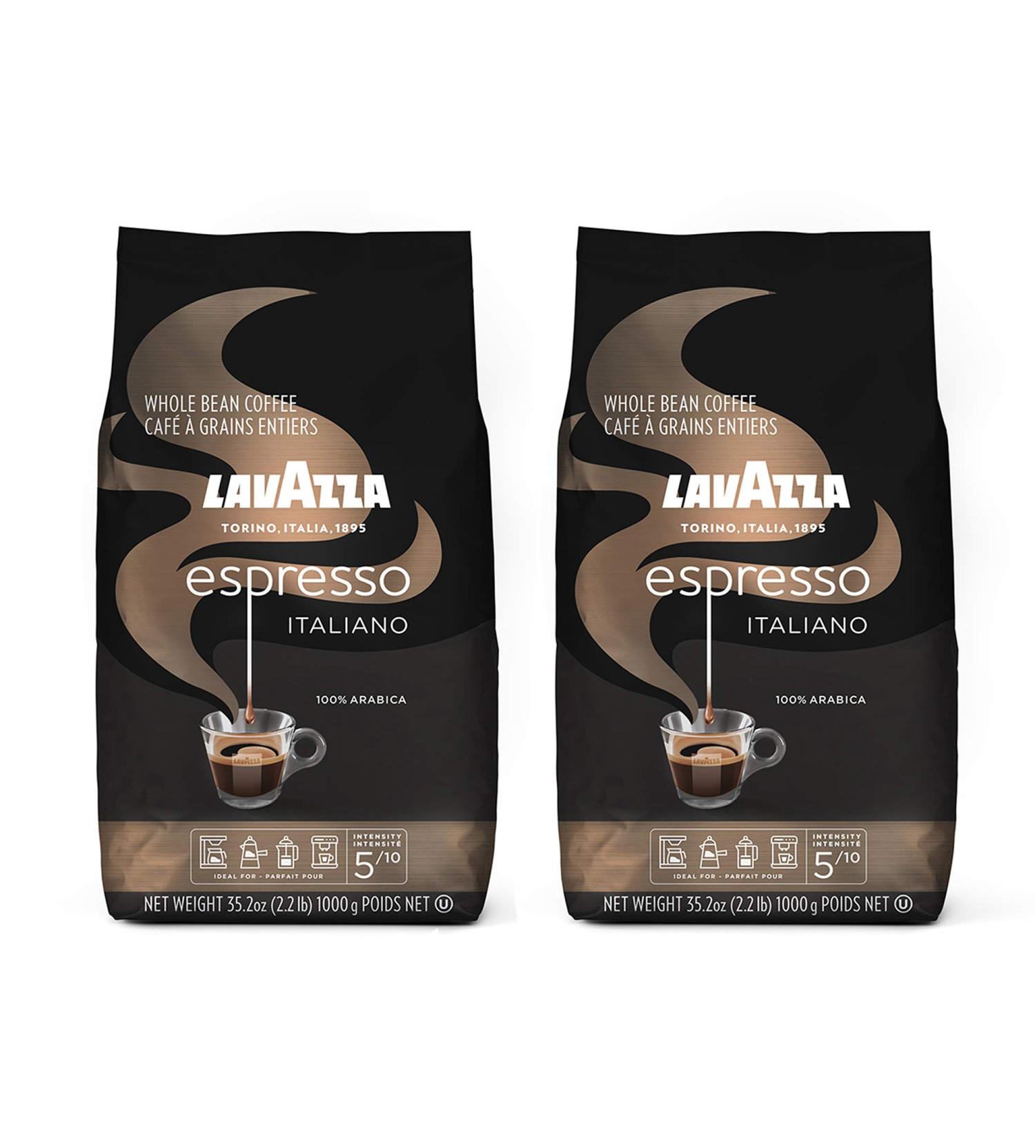Lavazza Caffe Espresso Italiano Whole Bean Coffee Blend 2.2lb Bag (Pack of 2) - Medium Roast, Original Version - Buy Online on GoSupps.com