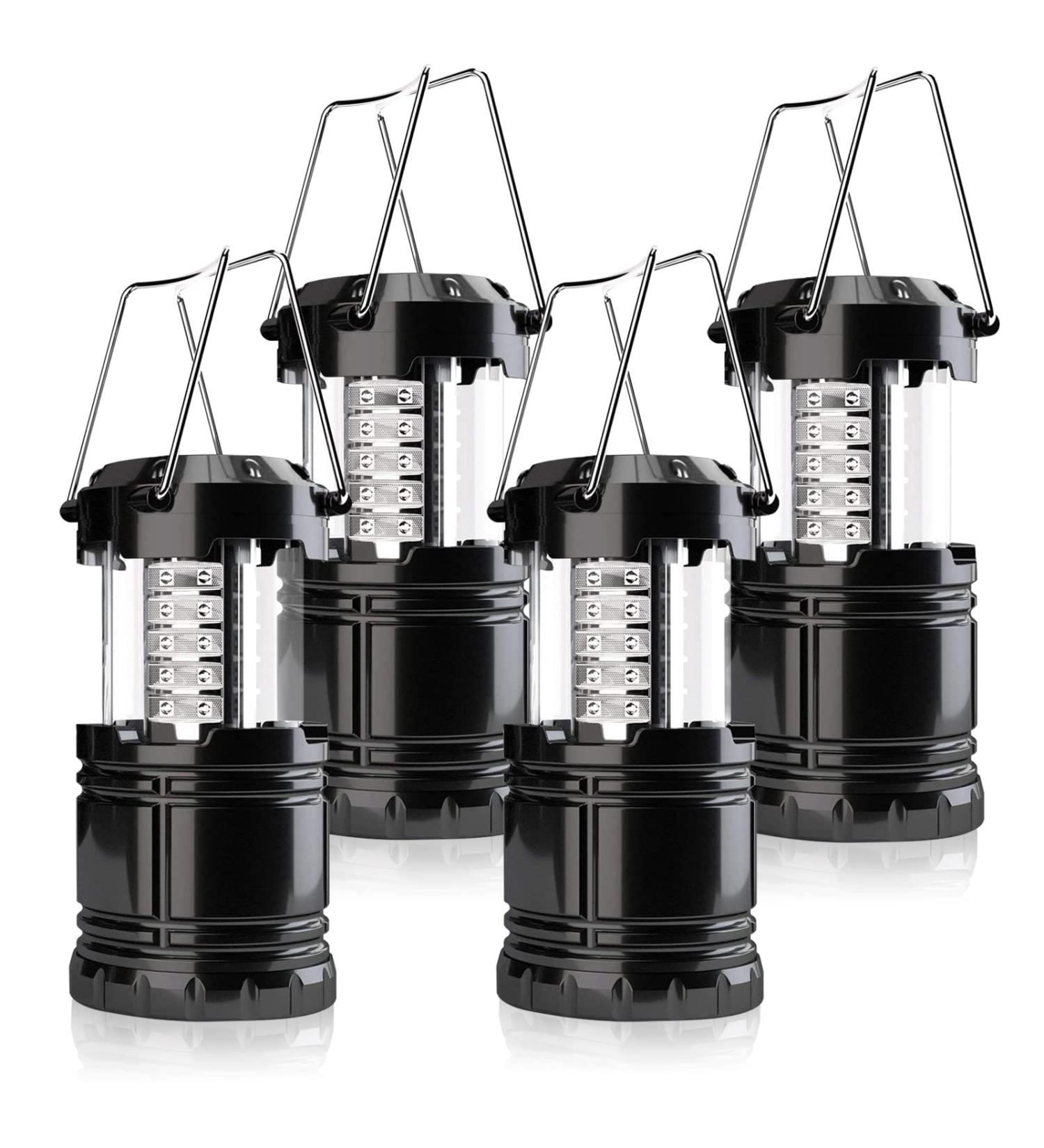 Camping Lantern 4 Pack - Brightness Adjustable LED Lights for Camping, Emergency, Hiking - Collapsible & Waterproof - Ideal for Power Outages & Hurricanes - Buy Online on GoSupps.com