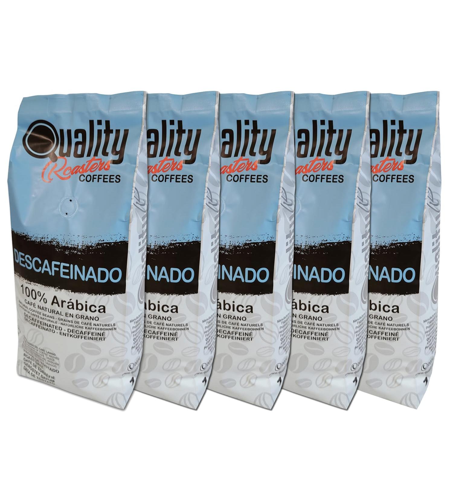 Quality Roasters Coffees. Natural Coffee Beans. Decaffeinated 100% Arabica. Hand Roasted. Medium Roast. 5 x 1 Kg. - Buy Online on GoSupps.com