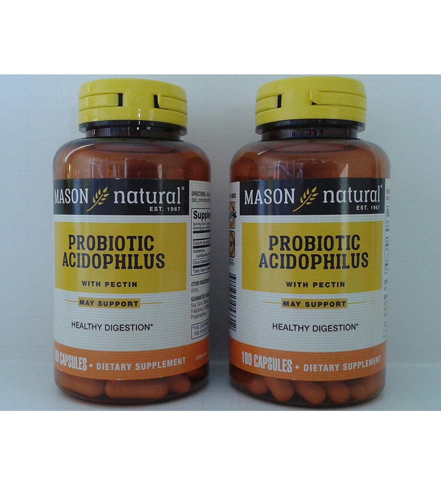 Mason Natural Probiotic Acidophilus with Pectin Capsules - 100 ct Pack of 2