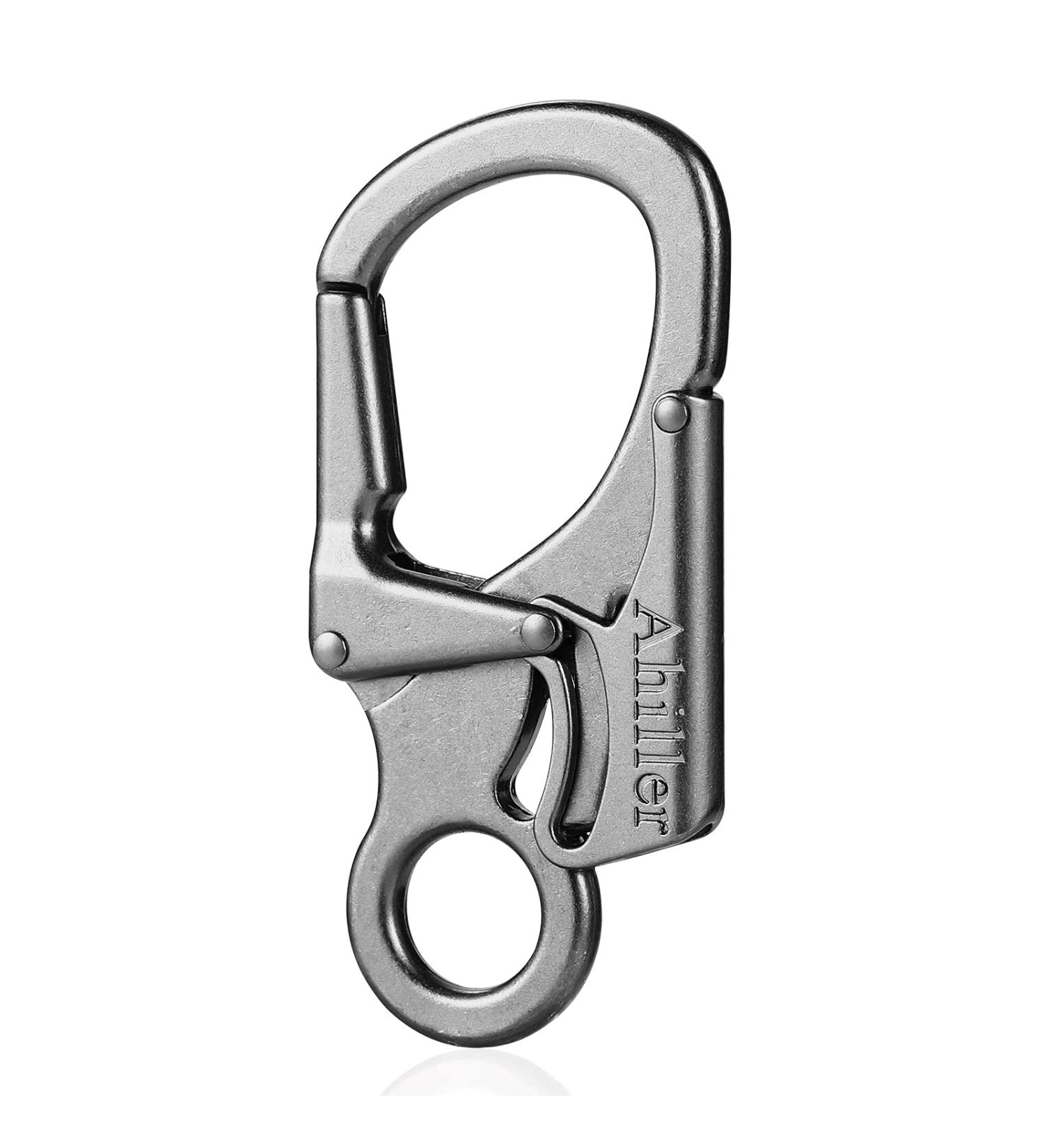 Buy Double Locking 3-Inch Alloy Carabiner | Small Black Carabiner Hook for Climbing Hiking & Camping | Keychain Style - 1 Piece - Buy Online on GoSupps.com