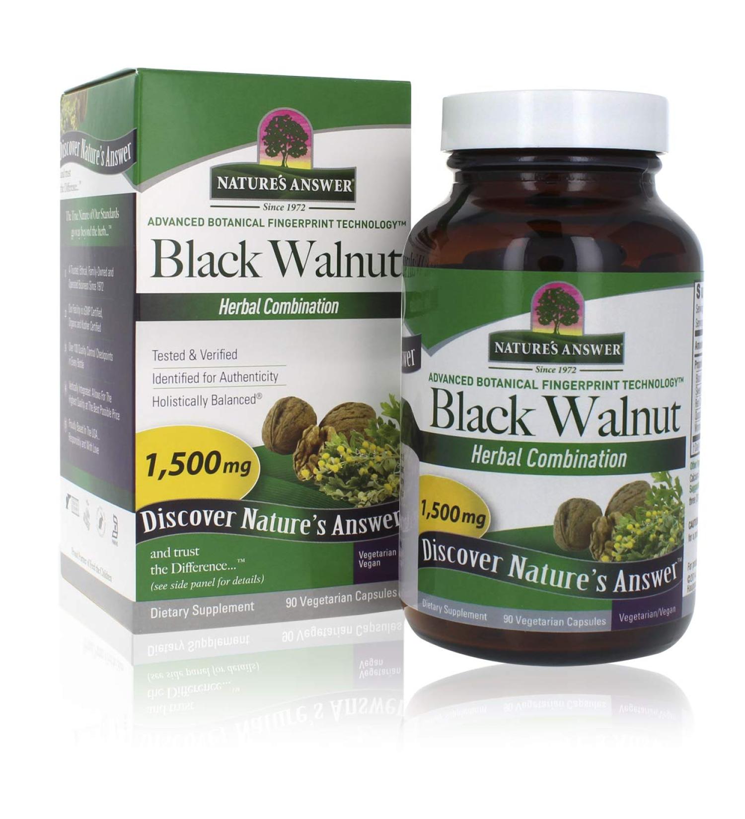 Nature's Answer Black Walnut Complex - 90 Veg Capsules | Vegan, Non-GMO Detox & Natural Cleansing Support - Buy Online on GoSupps.com