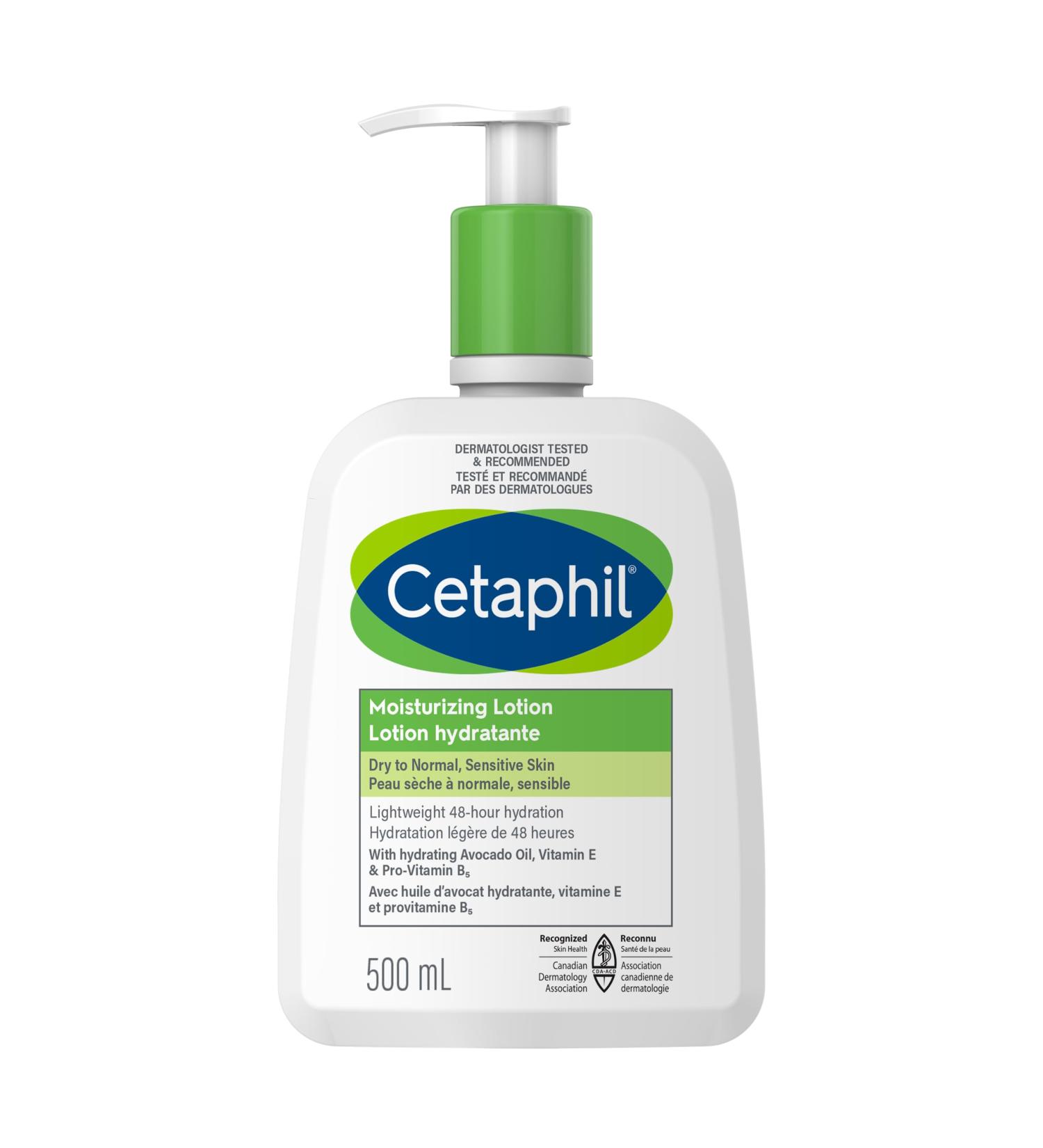Cetaphil Moisturizing Lotion (500ml) - Hydrating Body Lotion and Moisturizer for All Skin Types - Nourishing Lotion for Sensitive Skin - Fragrance Free Hypoallergenic Non-Comedogenic -Dermatologist Recommended Moisturizing Lotion 500 ml (Pack of 1) - Buy Online on GoSupps.com