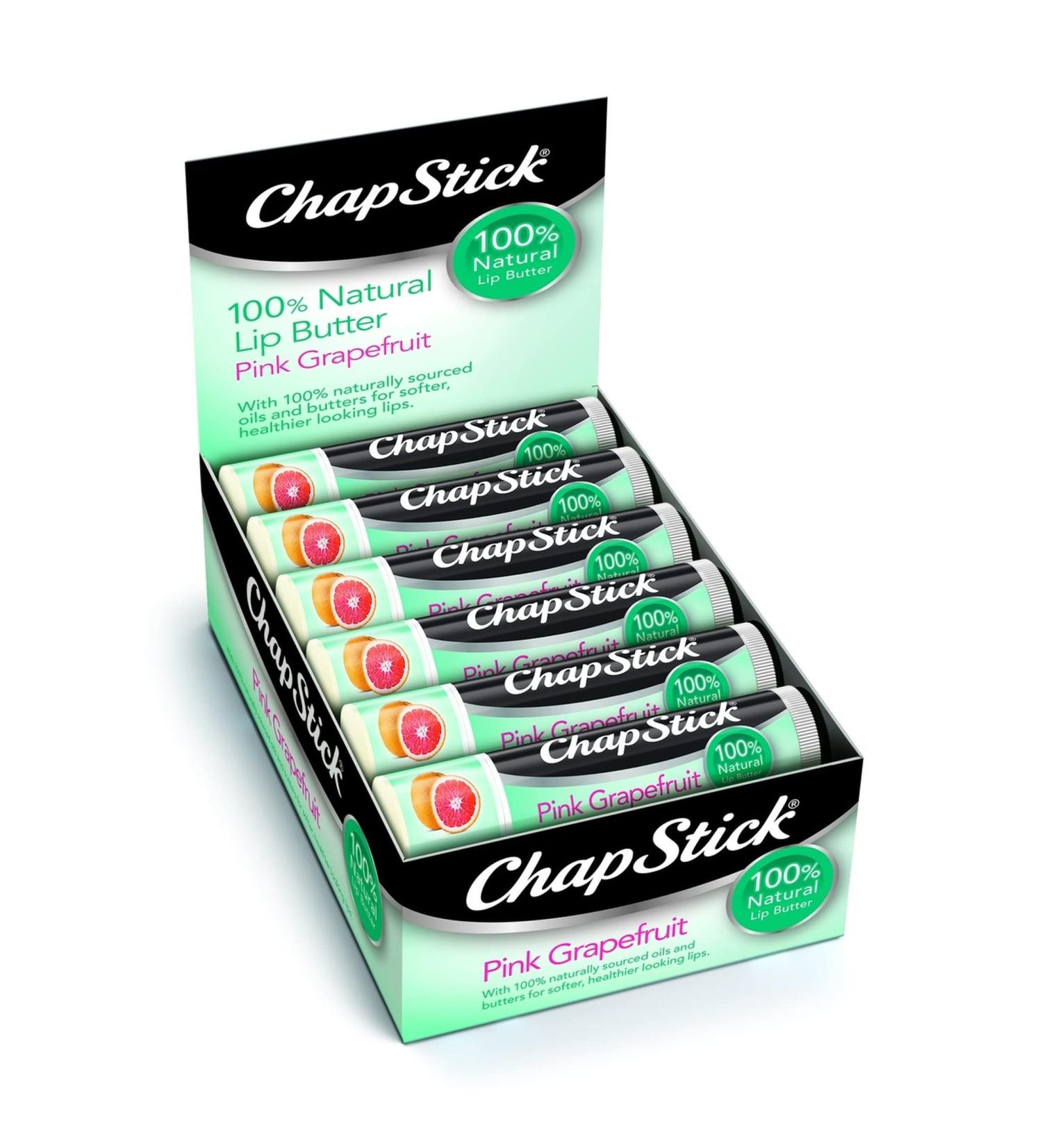 ChapStick 100% Natural Lip Butter Pink Grapefruit 0.15 oz - Pack of 12 - Buy Online on GoSupps.com