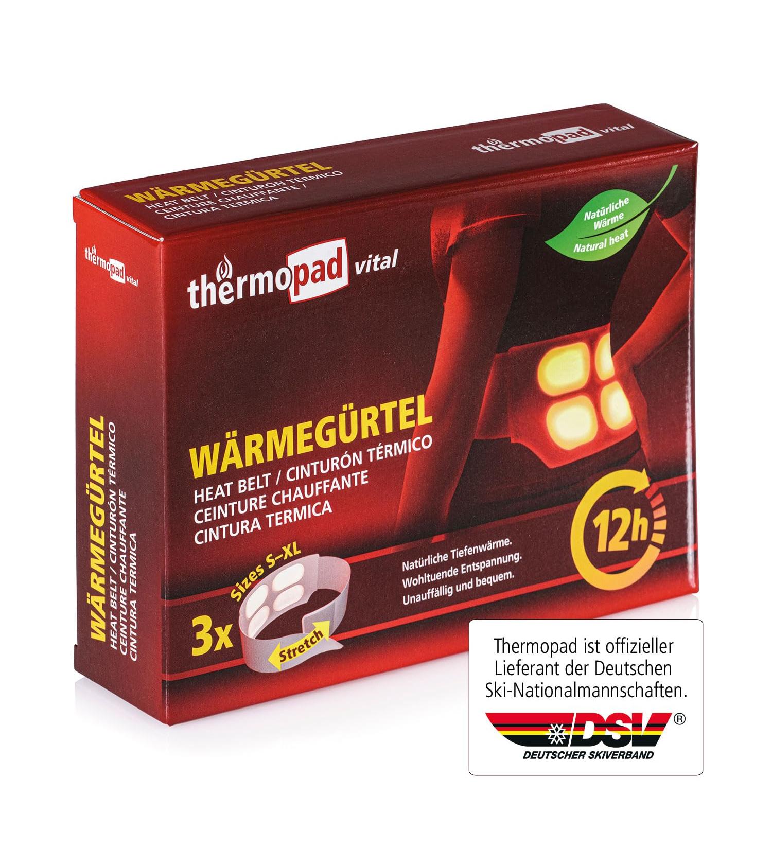 Thermopad Heating Belt S-XL - 3x Disposable Heat for 12 Hours | Instant Thermal Strap & Velcro Comfort - Best Kidney & Back Warmer - Buy Online on GoSupps.com