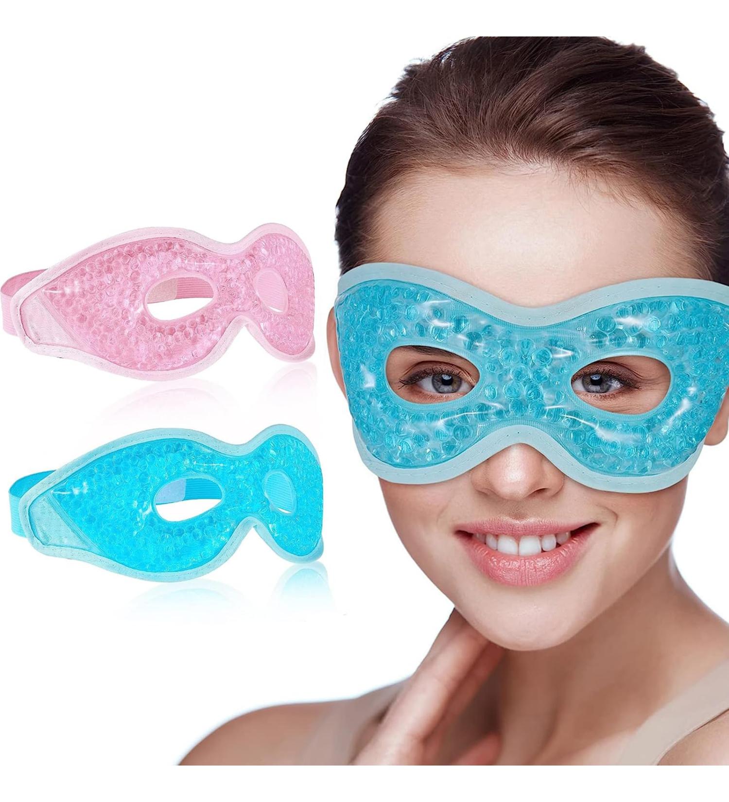 EXBTAY 2-Piece Cooling Eye Mask Set | Reusable Gel Masks for Migraine Dark Circles & Dry Eyes - Ideal Cooling Sleeping Mask & Goggles - Buy Online on GoSupps.com