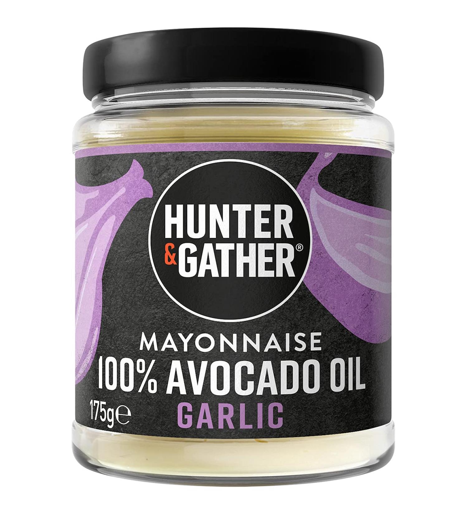 Garlic Avocado Oil Mayonnaise 175g | Hunter & Gather Avocado Mayo with Free Range Egg Yolk | Paleo Keto Sugar Gluten Free | Lemon Zest & Black Pepper | Pack of 1 - Buy Online on GoSupps.com