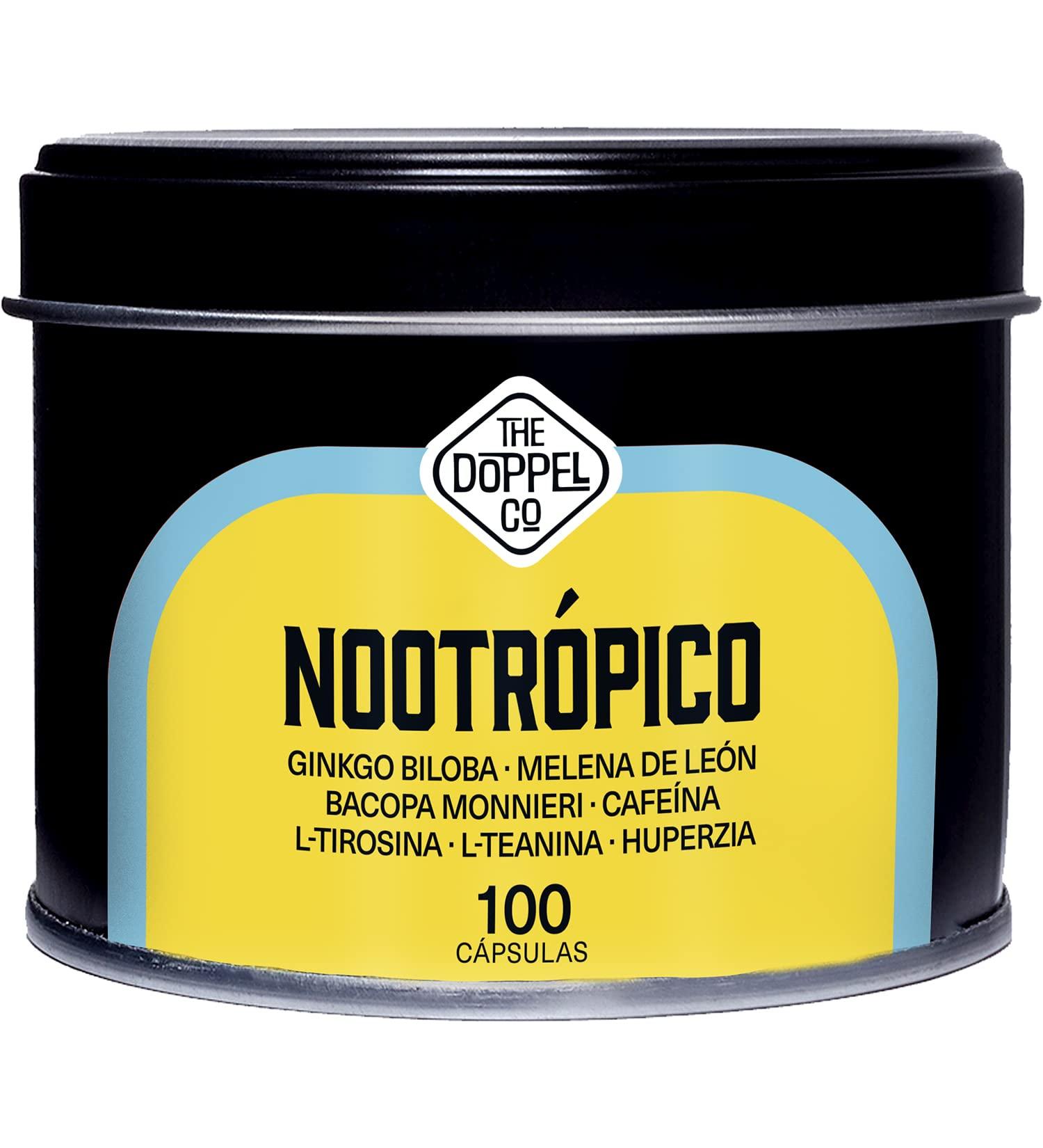 100 Natural Nootropics Capsules | 800mg | Memory Concentration Energy | Ginkgo Biloba Hedgehog Hydne Caffeine Bacopa Monnieri Tyrosine Theanine Huperzia | Made in EU - Buy Online on GoSupps.com