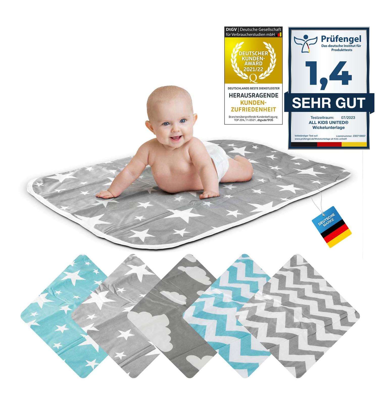 Breathable Baby Diaper Pad & Wrap | Washable Reusable Ceiling Pad for Infants & Toddlers - 50x70 cm (Star Gray) - Buy Online on GoSupps.com