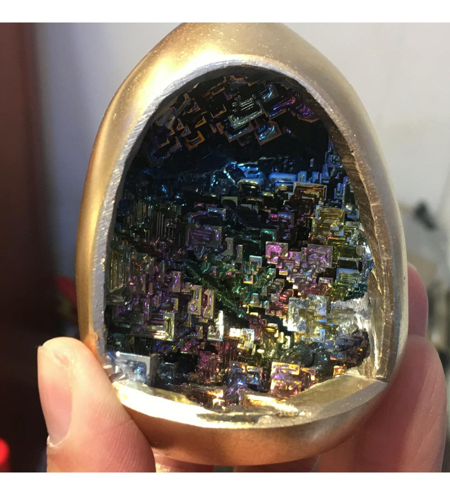 Natural Crystal Rough Natural Rainbow Bismuth Ore Egg Quartz Crystal geode Specimen Decoration 1pc - Buy Online on GoSupps.com