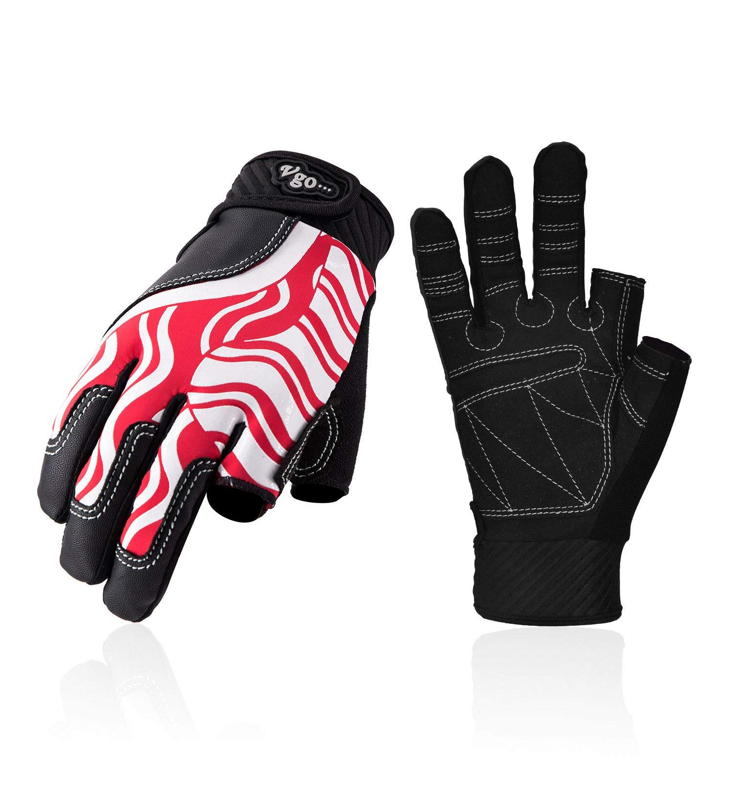 VGO Breathable Gloves for Sailing Boating Rowing & Kayaking - Kid XL (7-8Y/O) Red - Perfect for Adults Juniors & Children | International Shipping Available - Buy Online on GoSupps.com