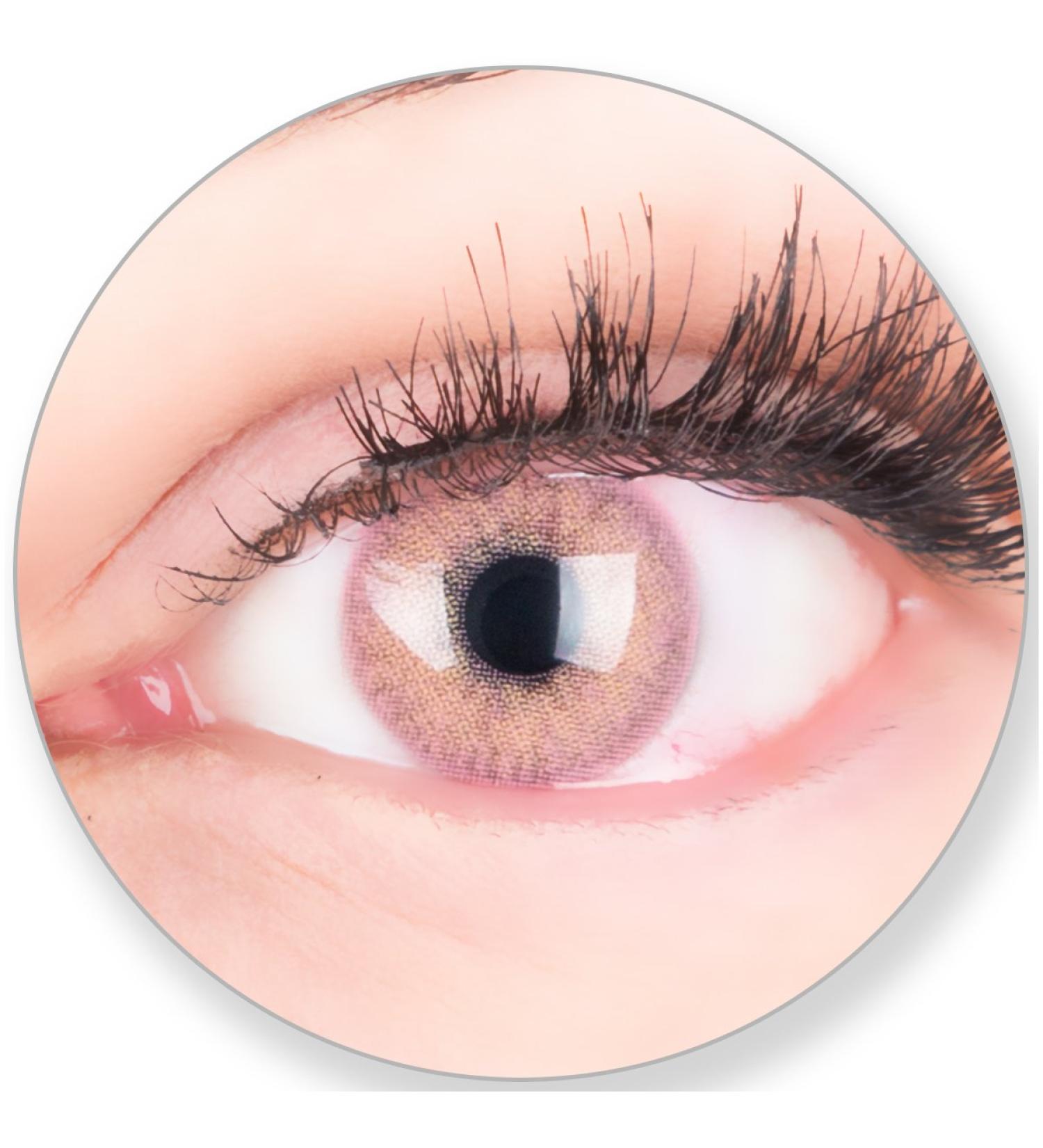 Buy Glamlens Pink Colored Contact Lenses | Pastel Violet Monthly Soft Silicone Hydrogel Includes Lens Case - International Shipping Available - Buy Online on GoSupps.com