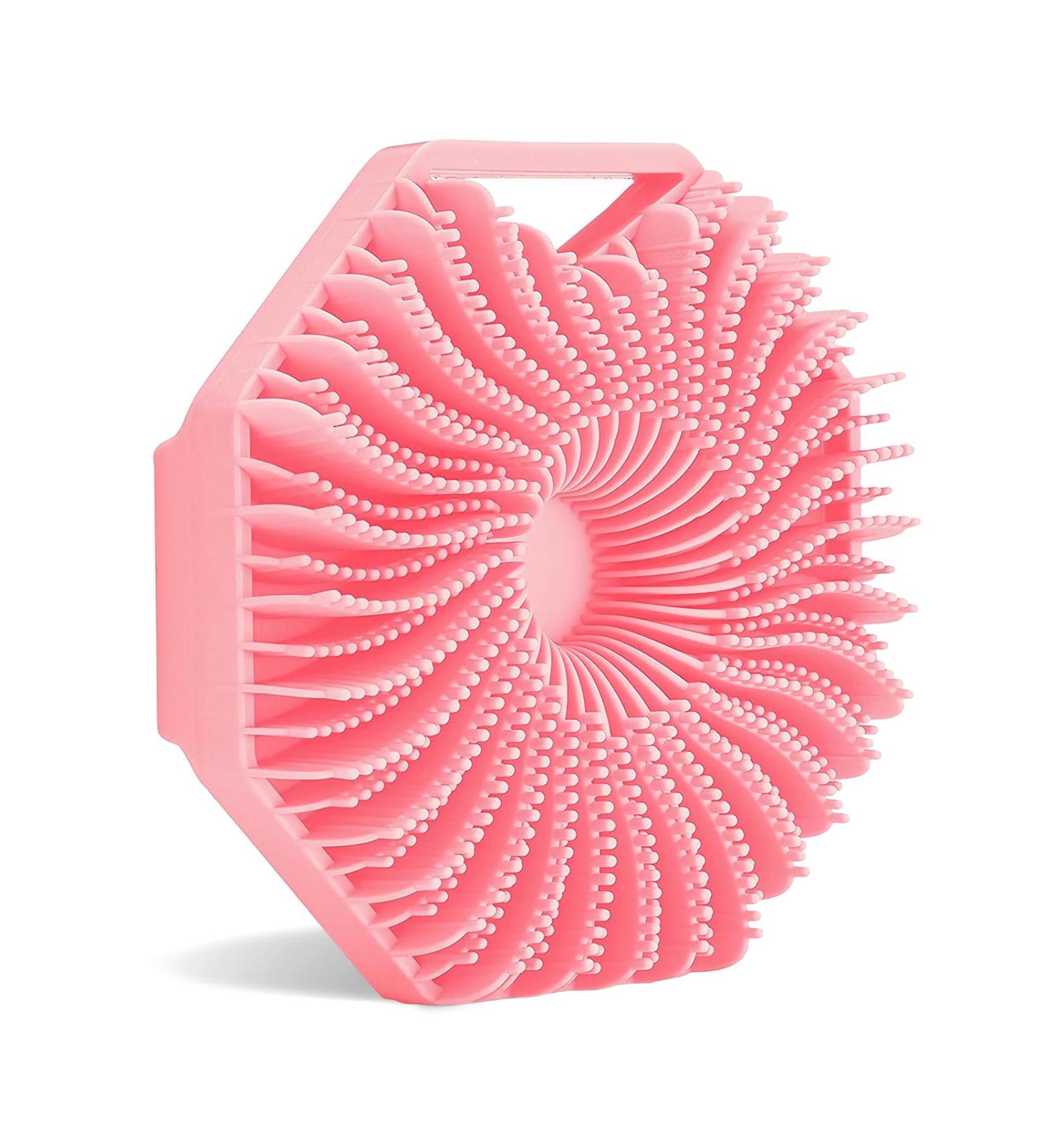 Antimicrobial Silicone Body Scrubber for Sensitive Skin - Eco-Friendly Exfoliating Shower Brush (Pink) - Buy Online on GoSupps.com