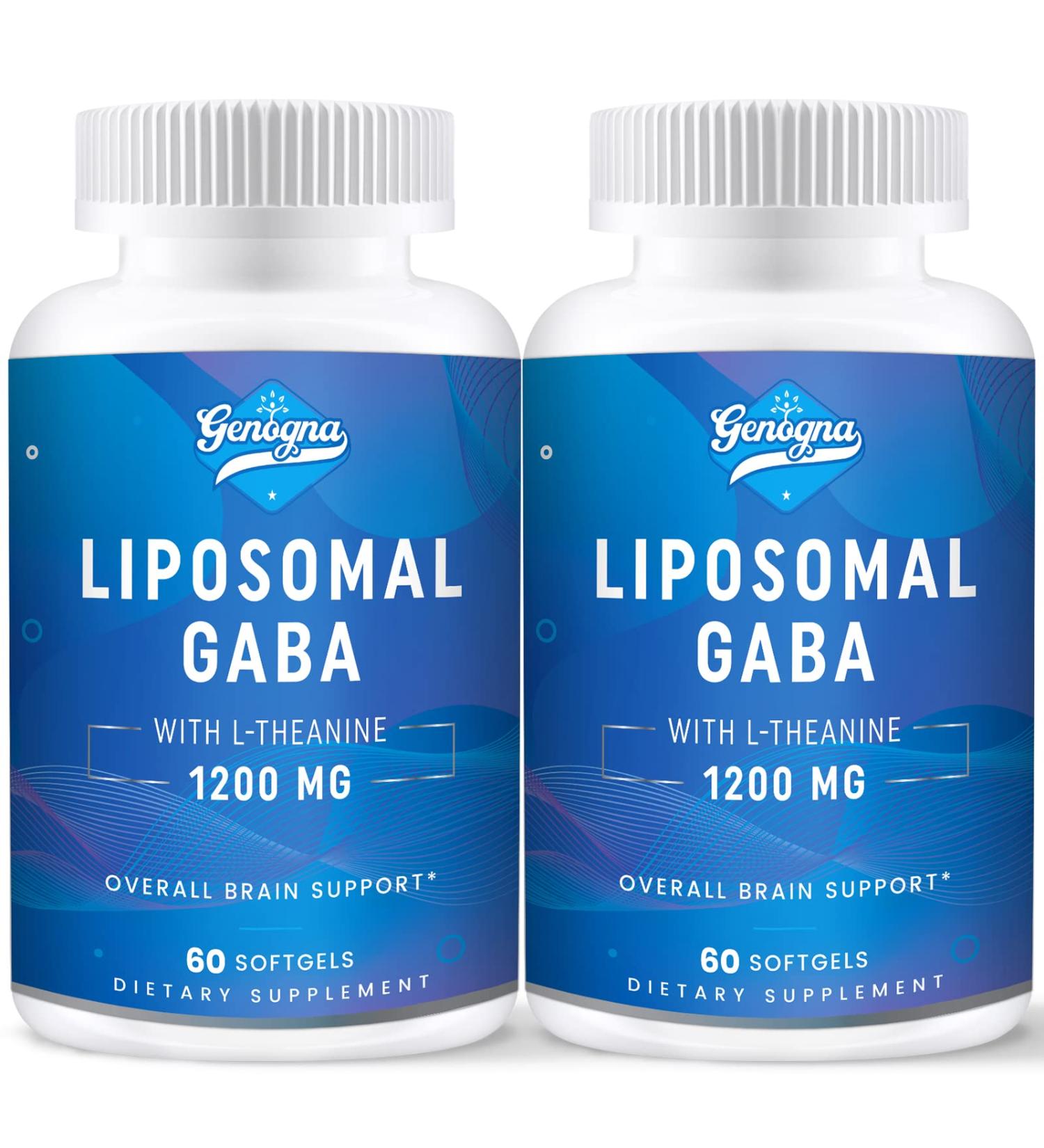 Liposomal GABA with L-Theanine 1200mg - 2 Pack High Bioavailable GABA Supplements 120 Capsules for Adults 60 Count (Pack of 2) - Buy Online on GoSupps.com